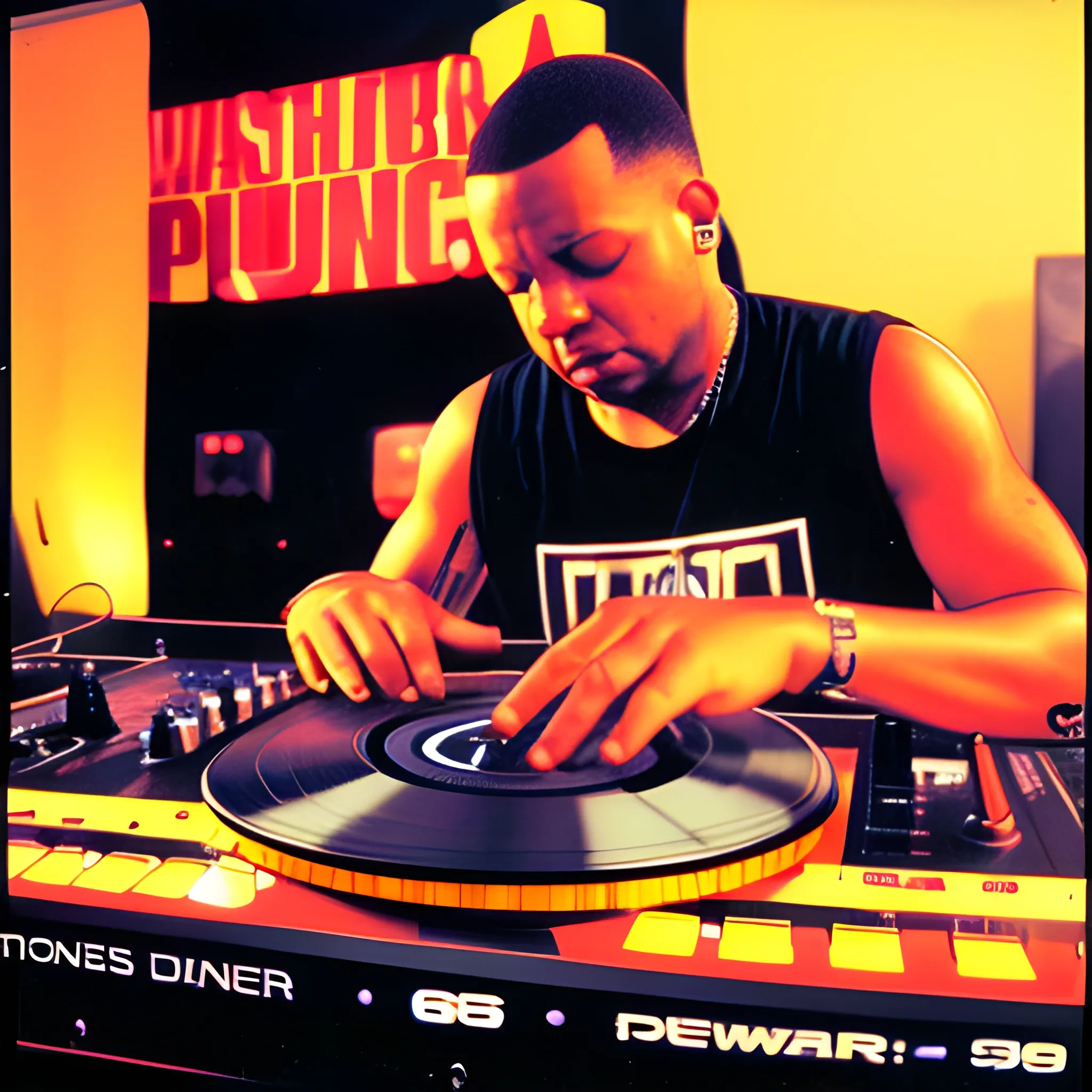 dj power punch patrick mixing and scratching on two turntables way too fast at the 1993 wrong way u.s.a. dj mixing finals