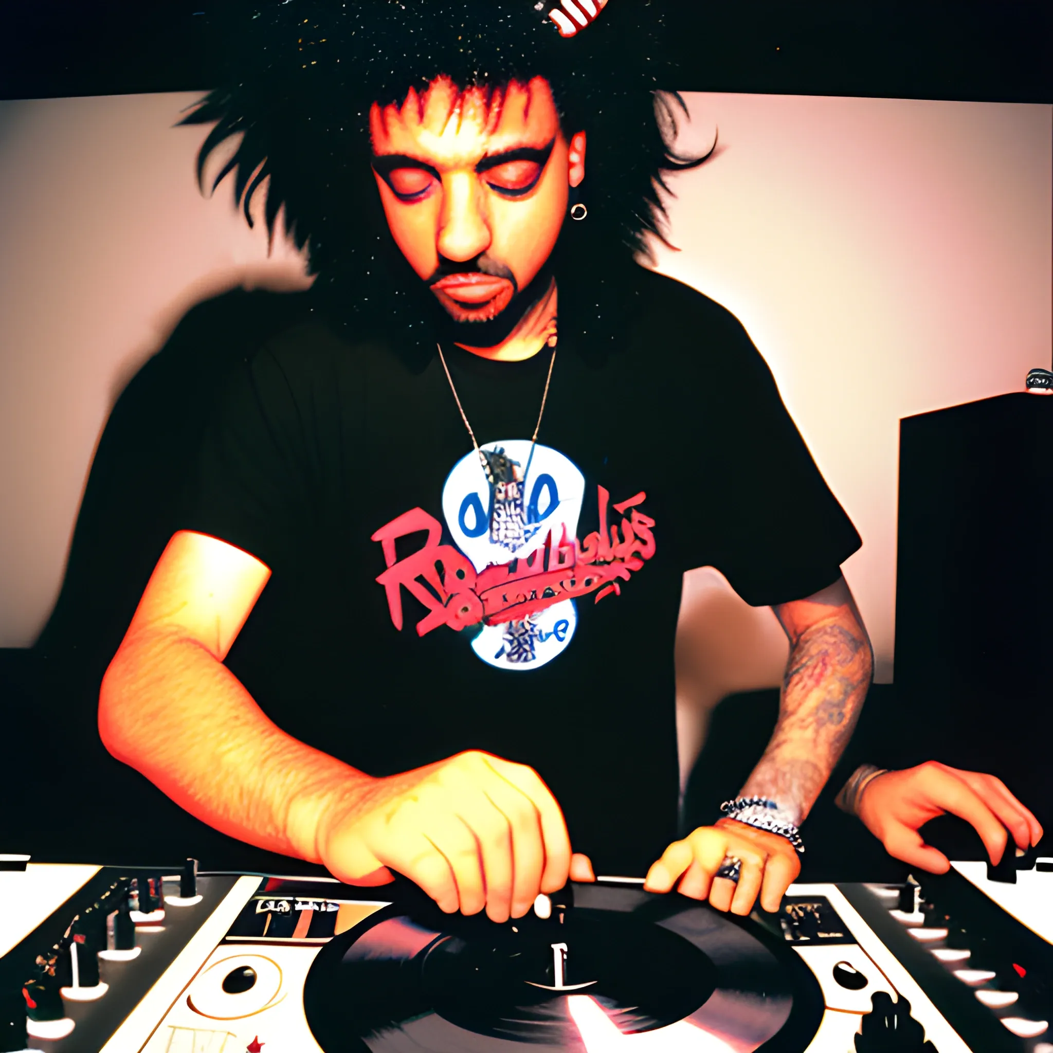 dj ridiculous robert da scratch fiend messing up the records while mixing and scratching on two turntables way too fast at the 1993 wrong way u.s.a. dj mixing finals