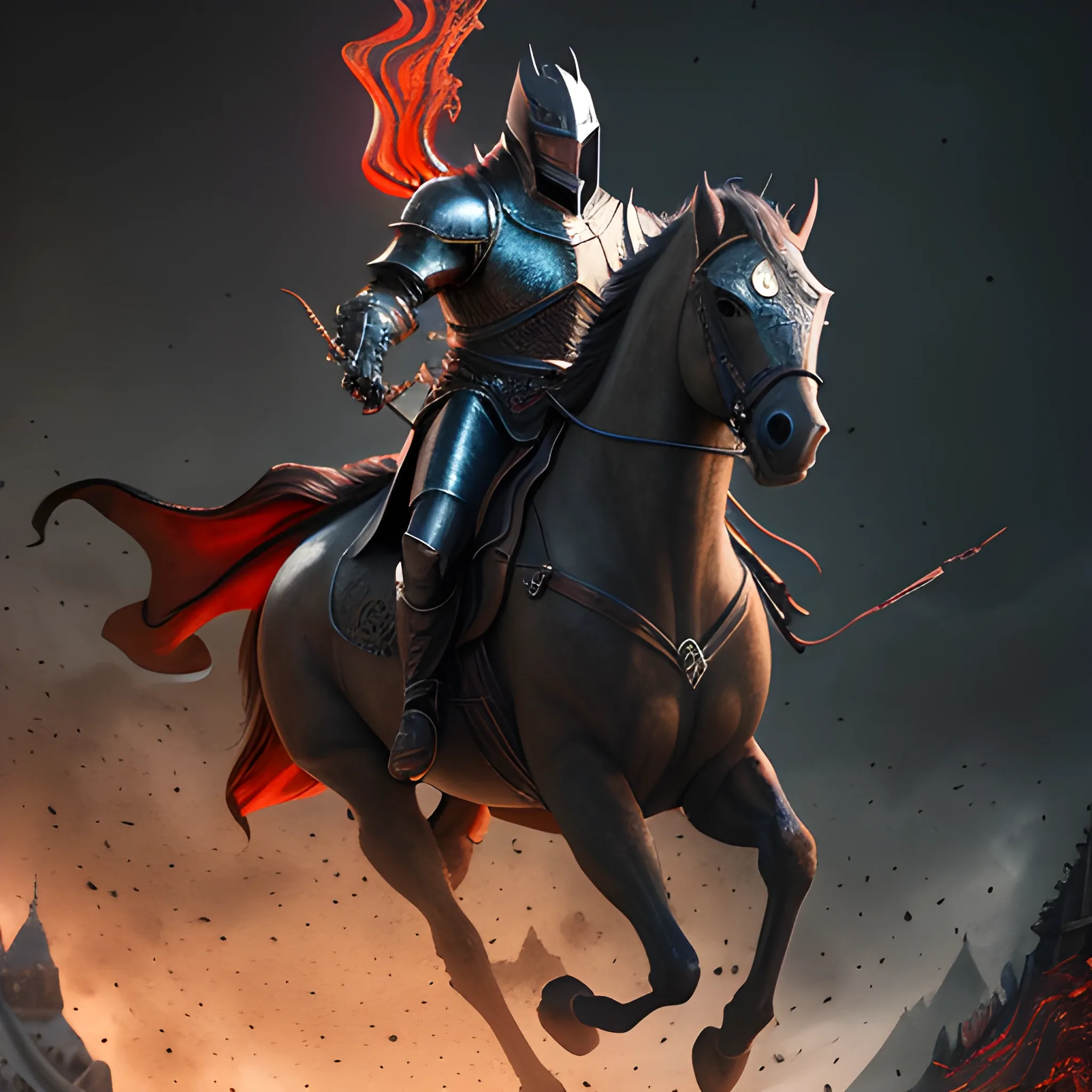  subsurface scattering, heavy shadow, (high quality:1.4), (intricate, high detail:1.2), professional photography, HDR, High Dynamic Range, realistic, ultra realistic, photorealistic, high resolution, film photography, ambient lighting, atmospheric effects, masterpiece, medieval knight on horseback, with a black banner with a half-broken red dragon, in the background the Orava Castle of Slovakia,Epic cinematic brilliant stunning intricate meticulously detailed dramatic atmospheric maximalist digital matte painting  ,  cinematic, smooth, detailed, hyperrealism, very small aperture, clear reflection, post production, post-processing, 8k, retouch, HDR, Super-Resolution, Soft Lighting, Ray Tracing Global Illumination, Lumen Reflections,  