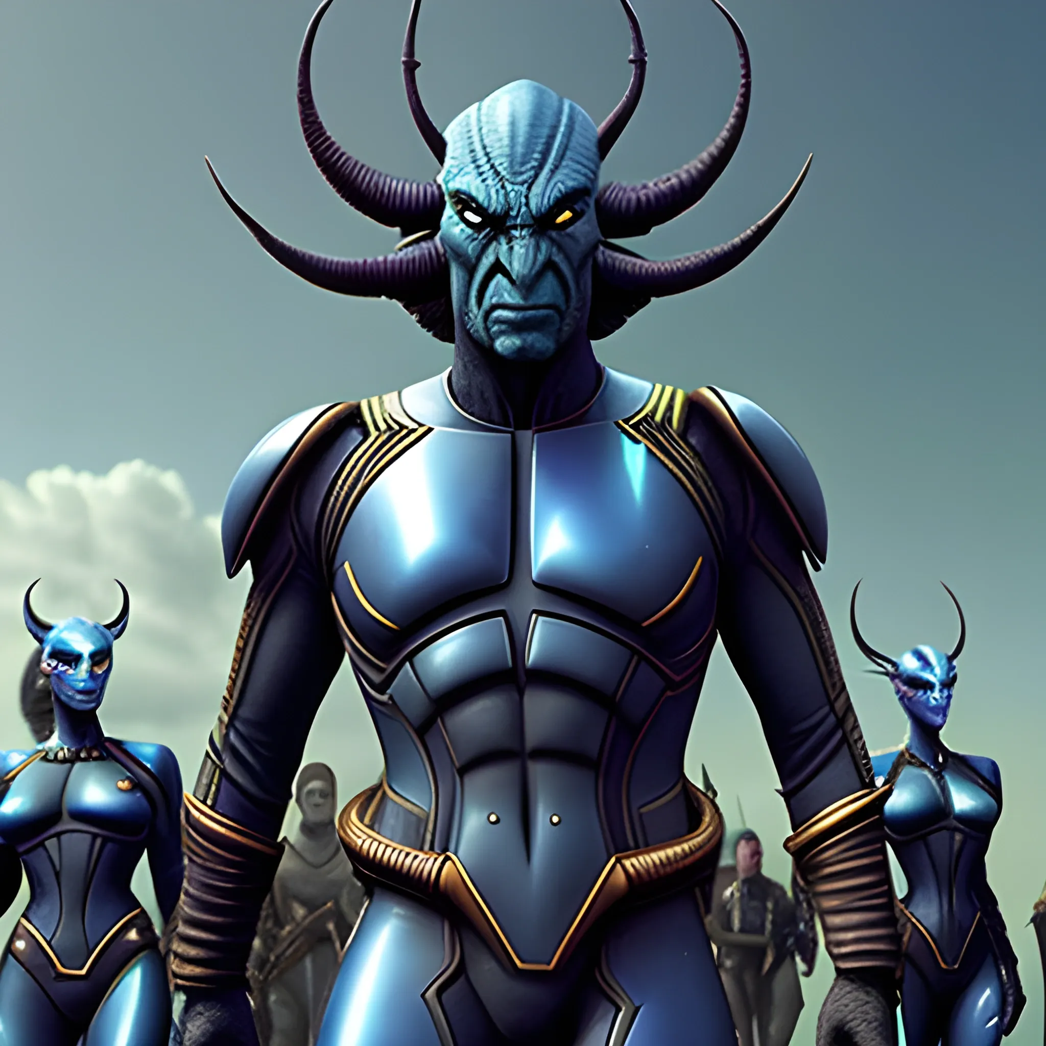 Realistic looking aliens from the following species: Andorian, K ...