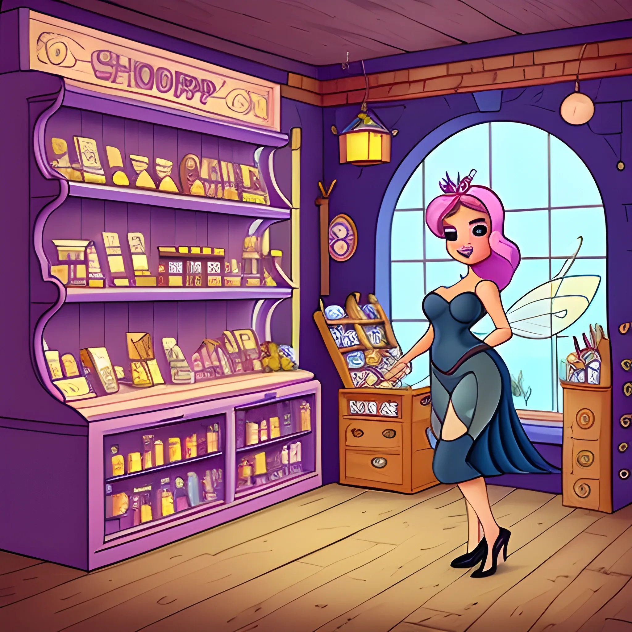 curvy 30 year old shop keep fairy
, Cartoon