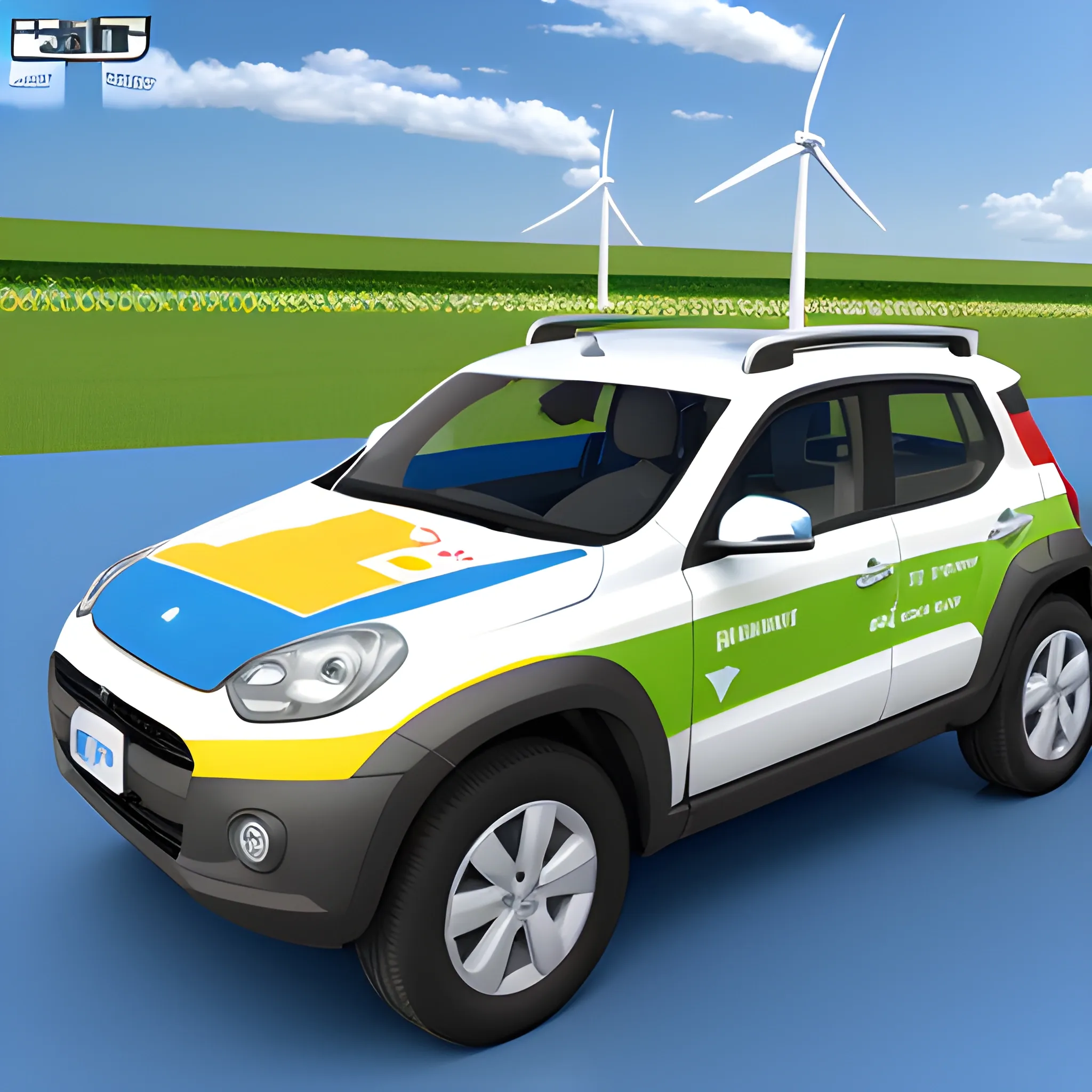 new energy vehicle ，blue sky,  3D, Flagged as GCL