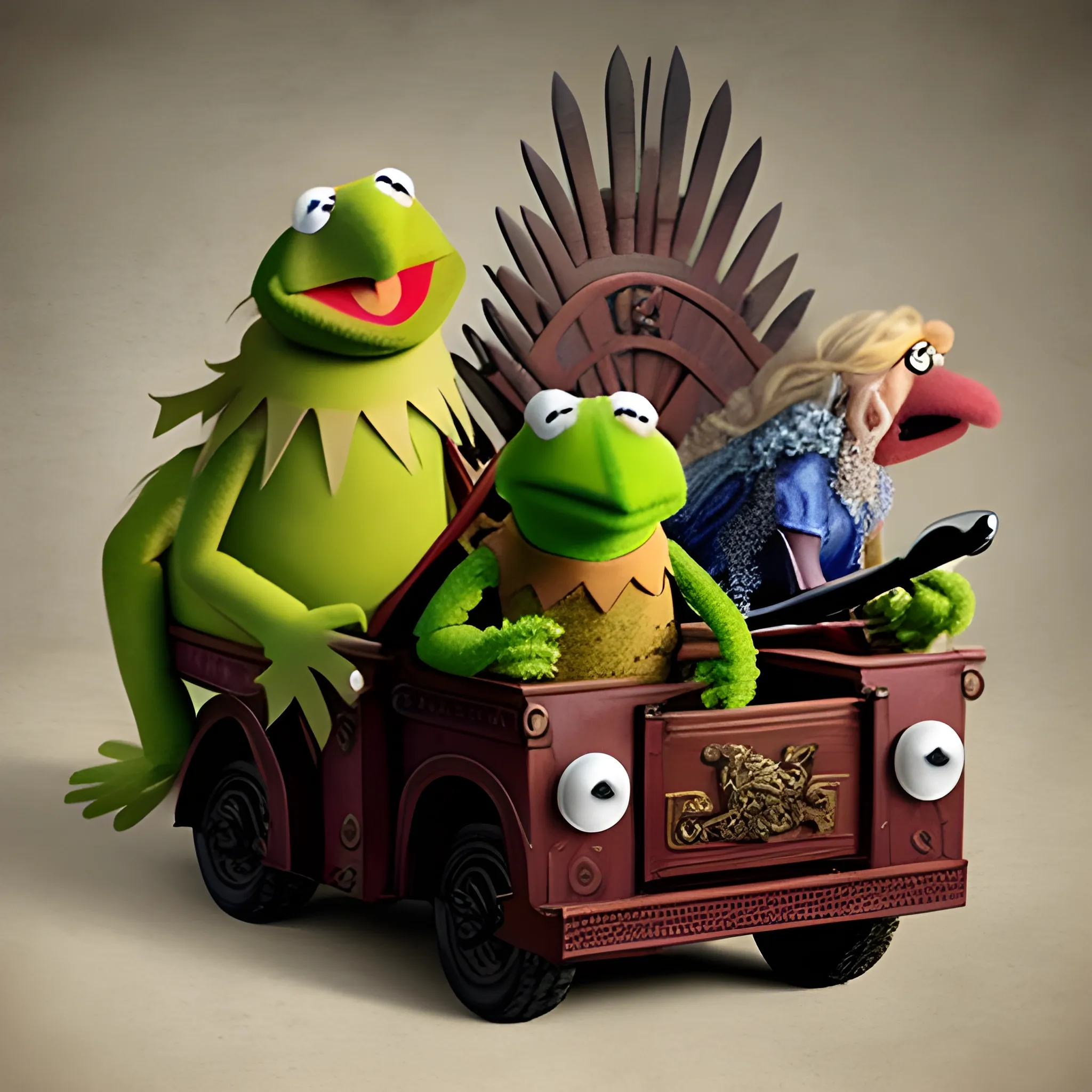 (muppets) muppets riding dragon, game of thrones,