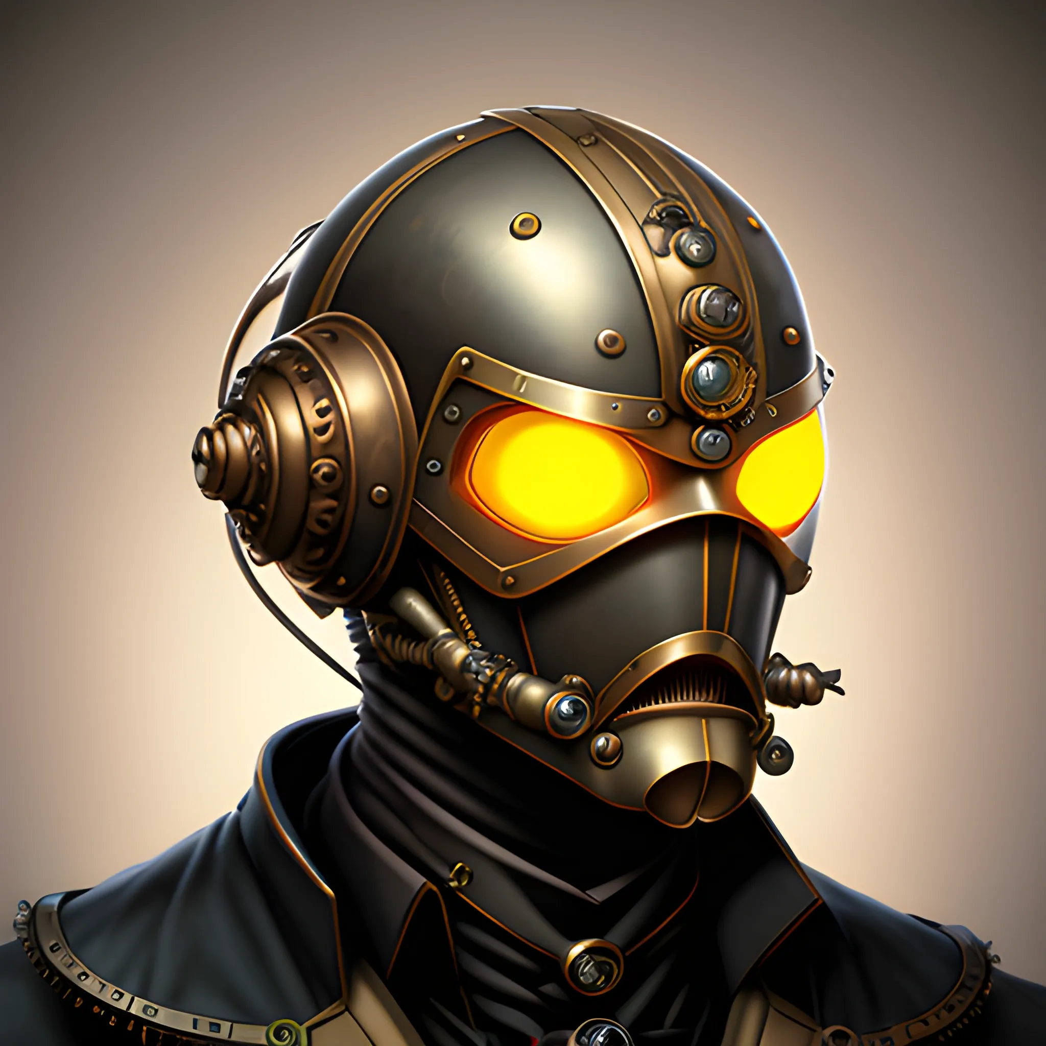 steampunk helmet fantasy art mask robot ninja stylized digital illustration sharp focus, elegant intricate digital painting artstation concept art global illumination ray tracing advanced technology chaykin howard and campionpascale and cooke darwyn and davis jack,