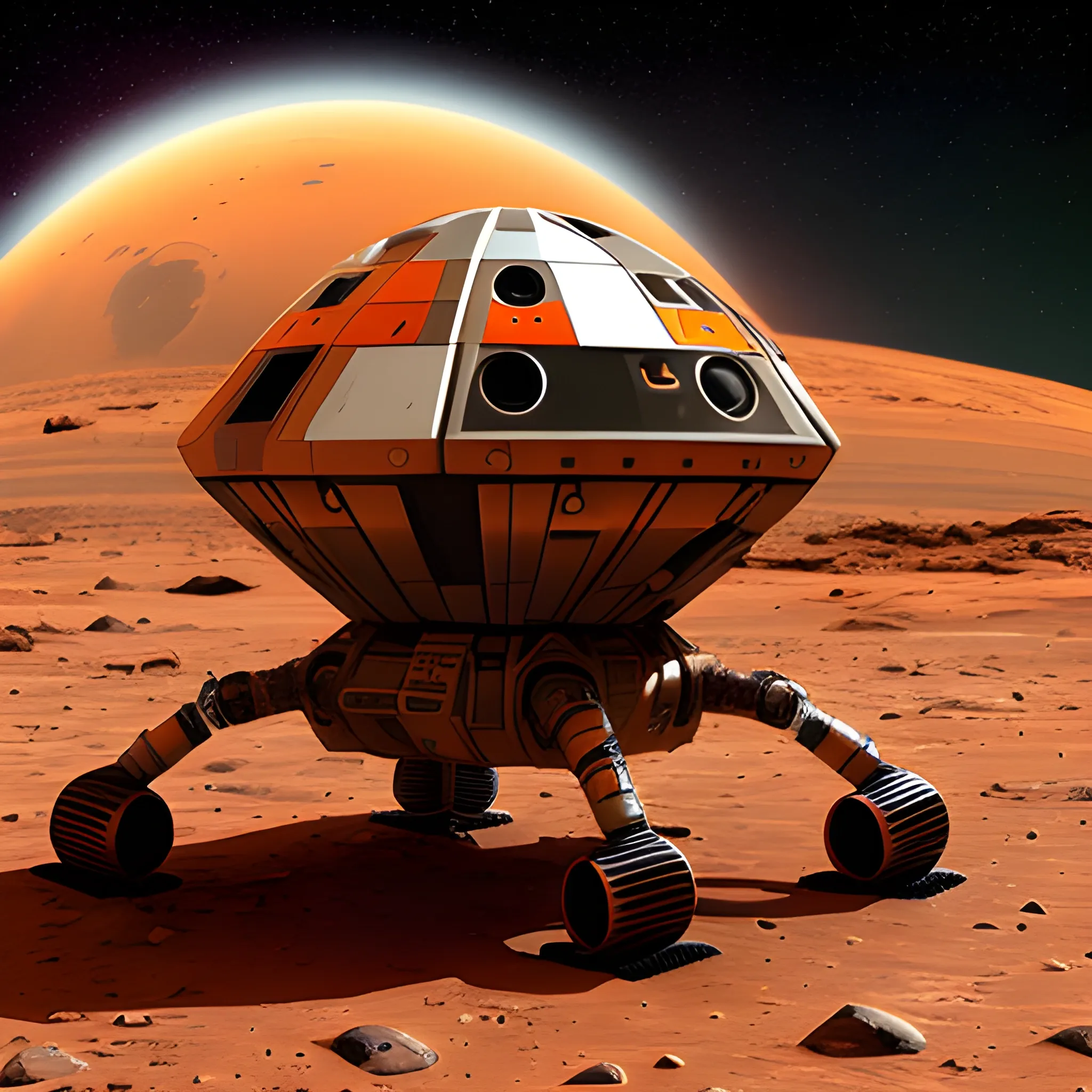 spaceship in mars