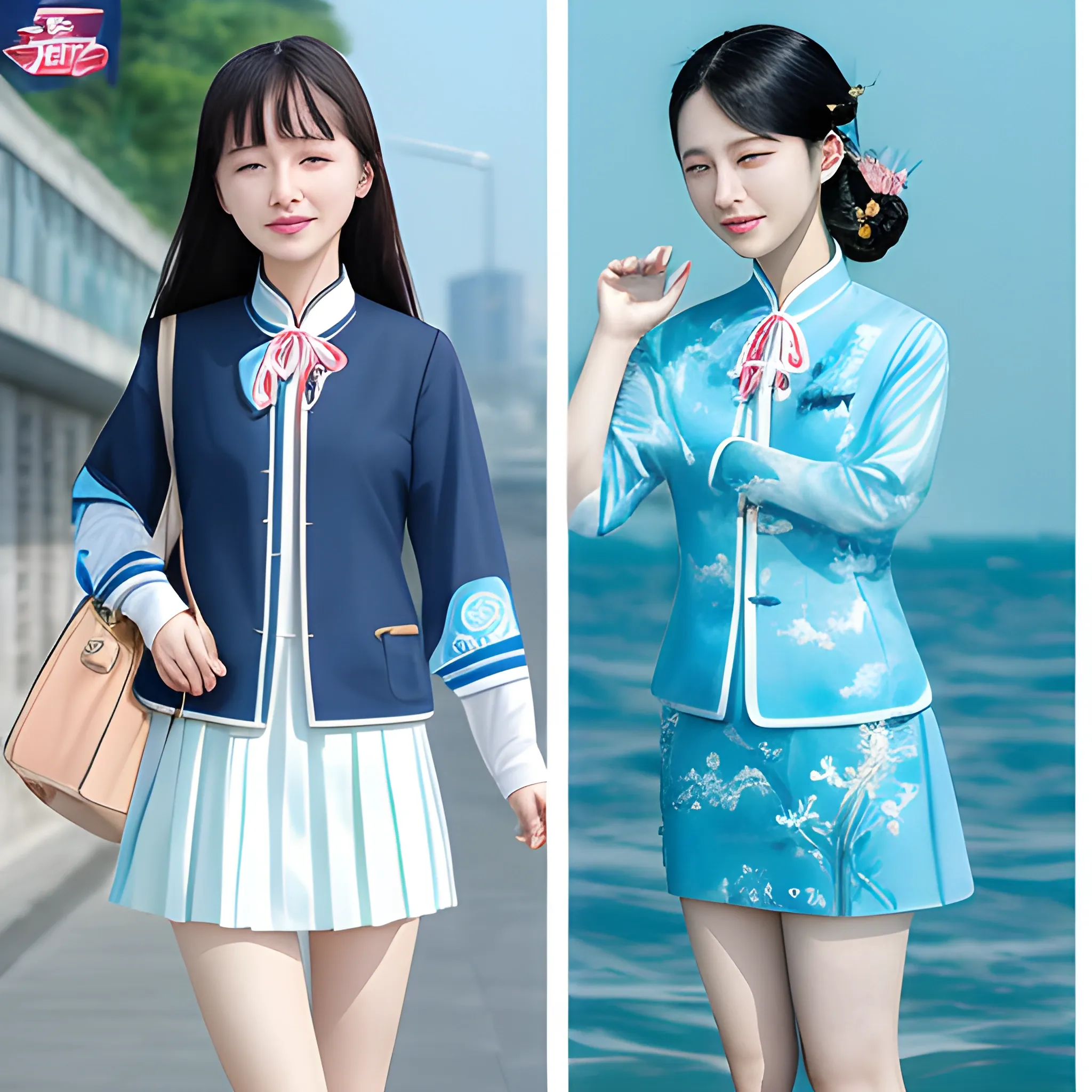 女孩，比基尼，海滩，奔跑