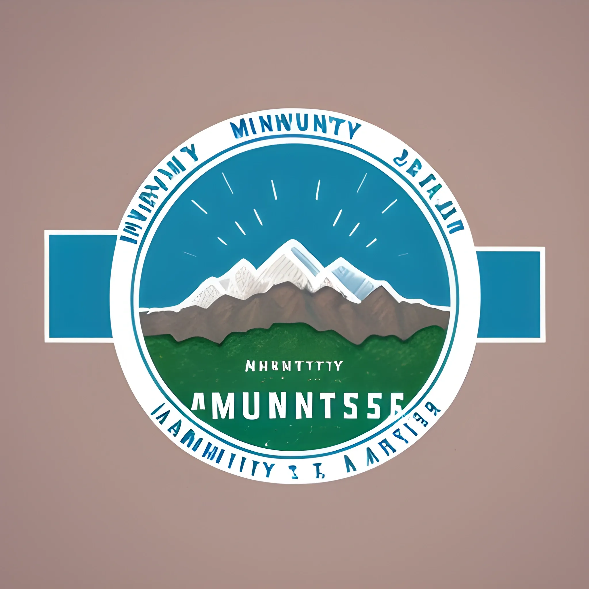 /imagine a logo for a Community in Monterrey, named 
"Paraje San José, Sector Montañas" image should represent houses with mountains in the background and many trees here all the people help each other.