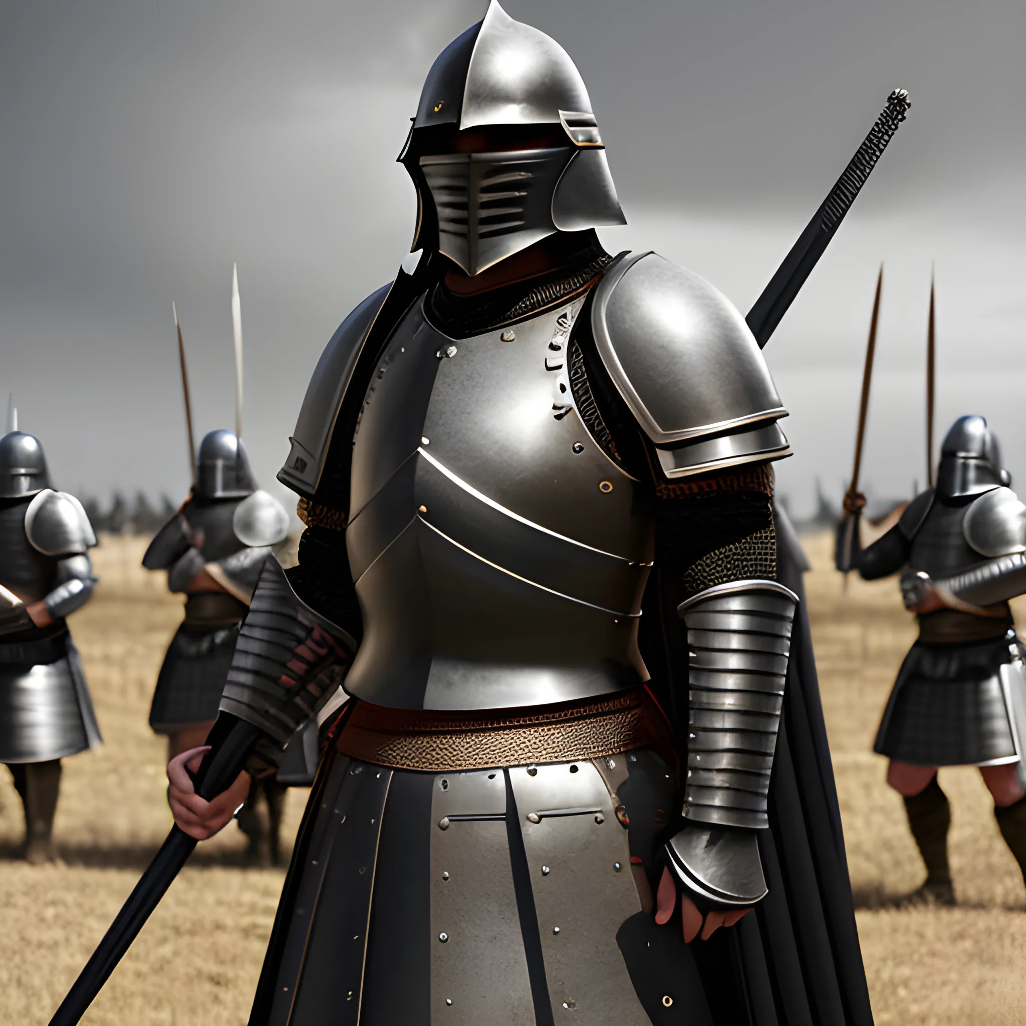 medieval army, warriors, soldiers, 8k, high resolution, high quality, photorealistic, black guard, black armor