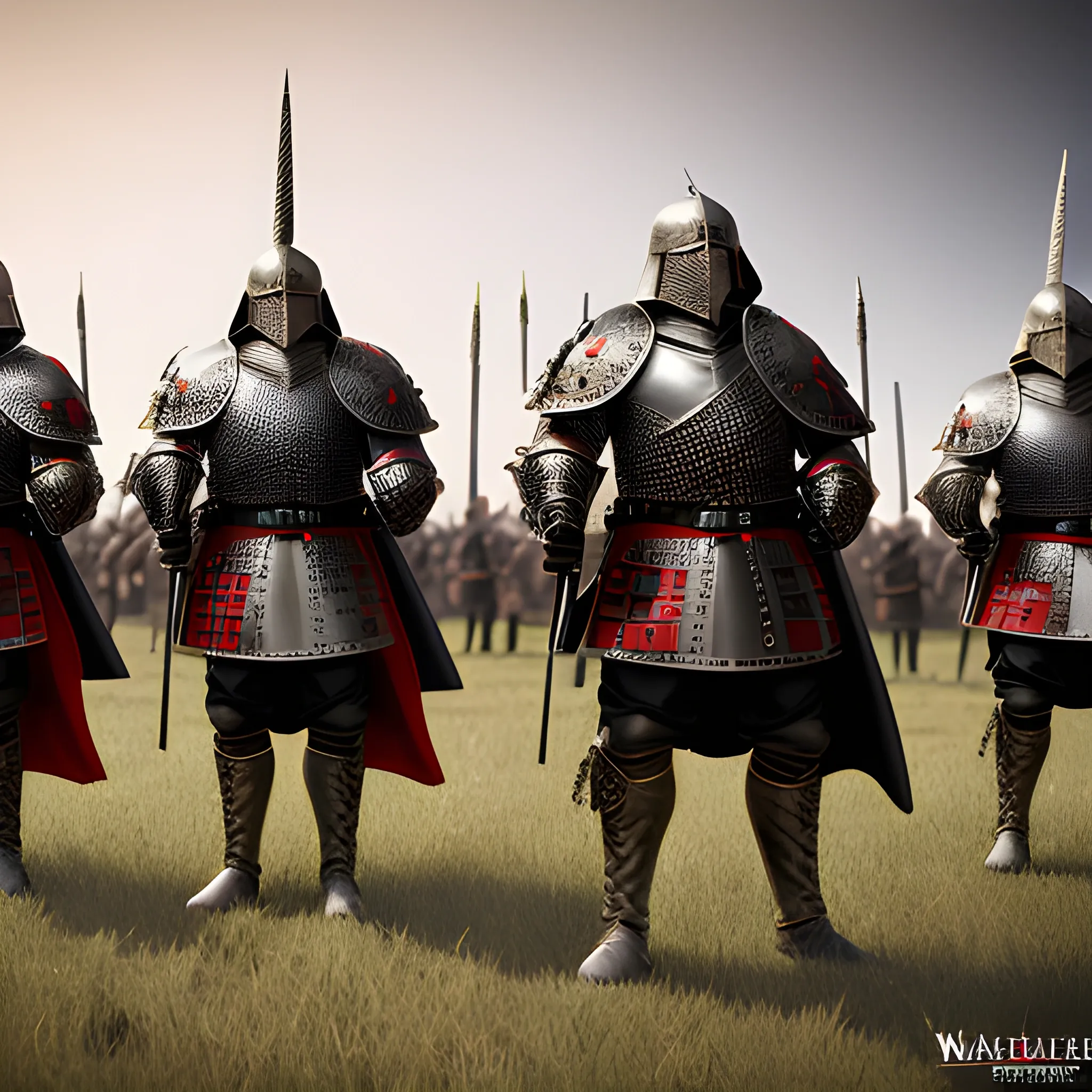 medieval army, warriors, soldiers, high quality, photorealistic ...