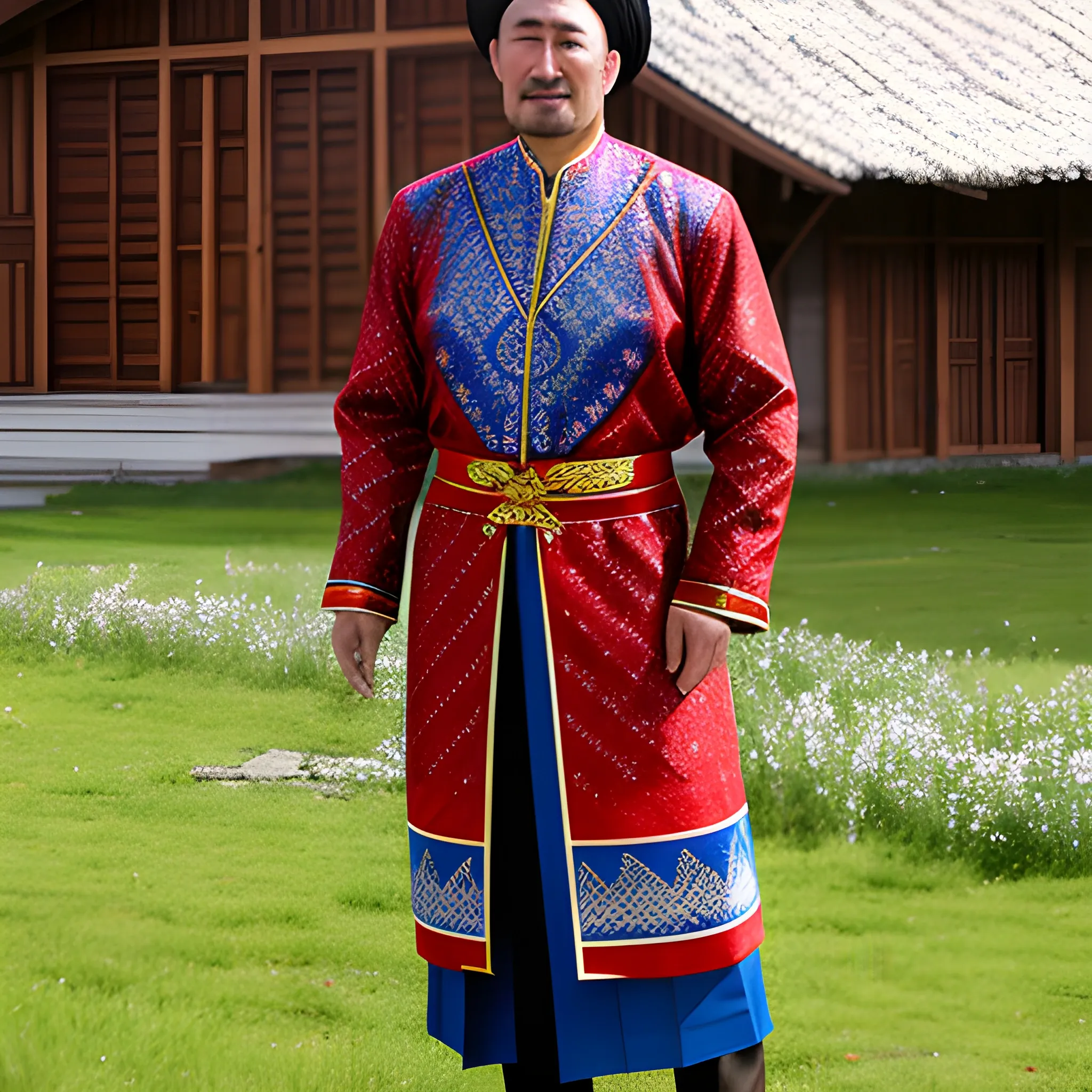 Kazakh boy in traditional clothes
children