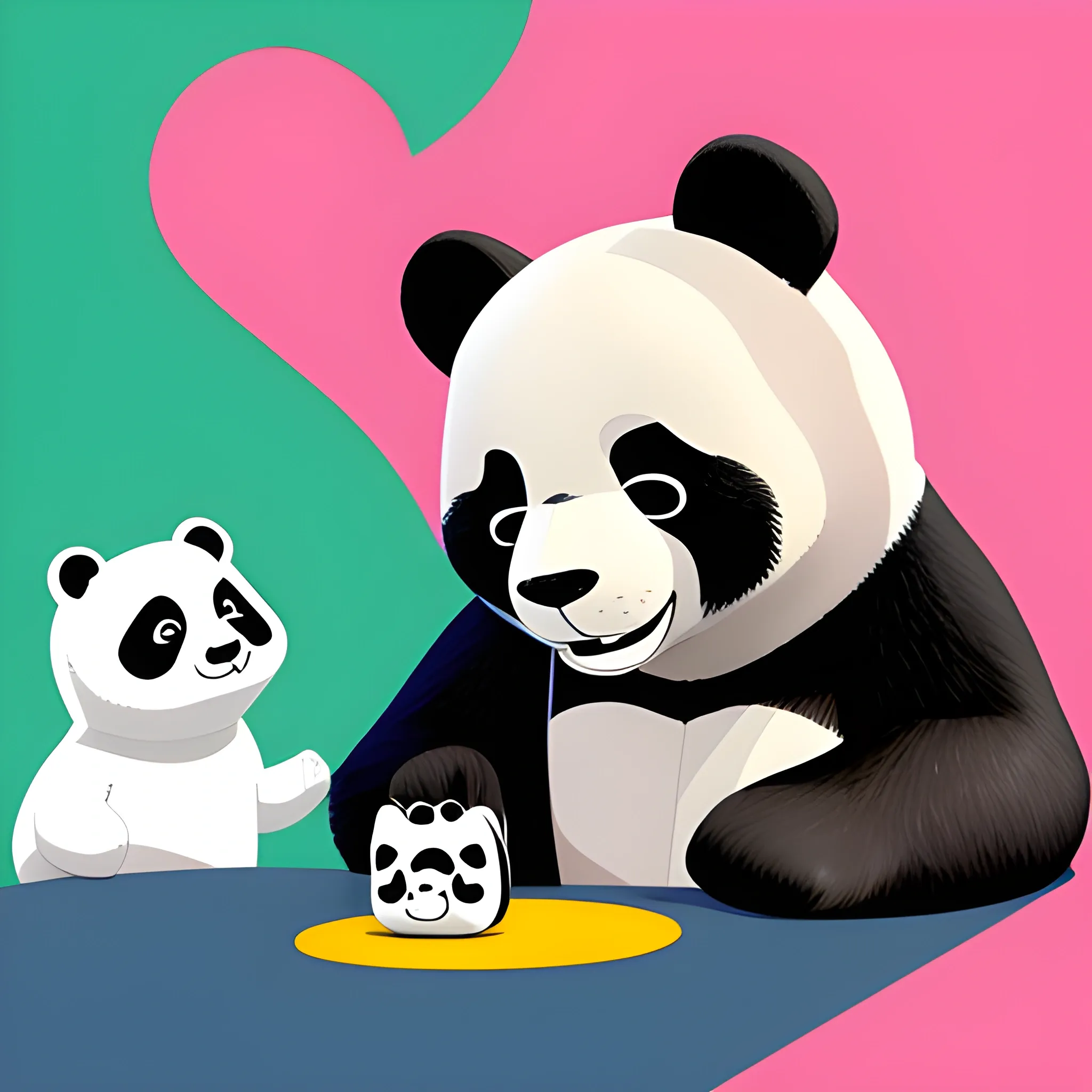 oso polar, oso panda y una gatita haciendo un podcast
