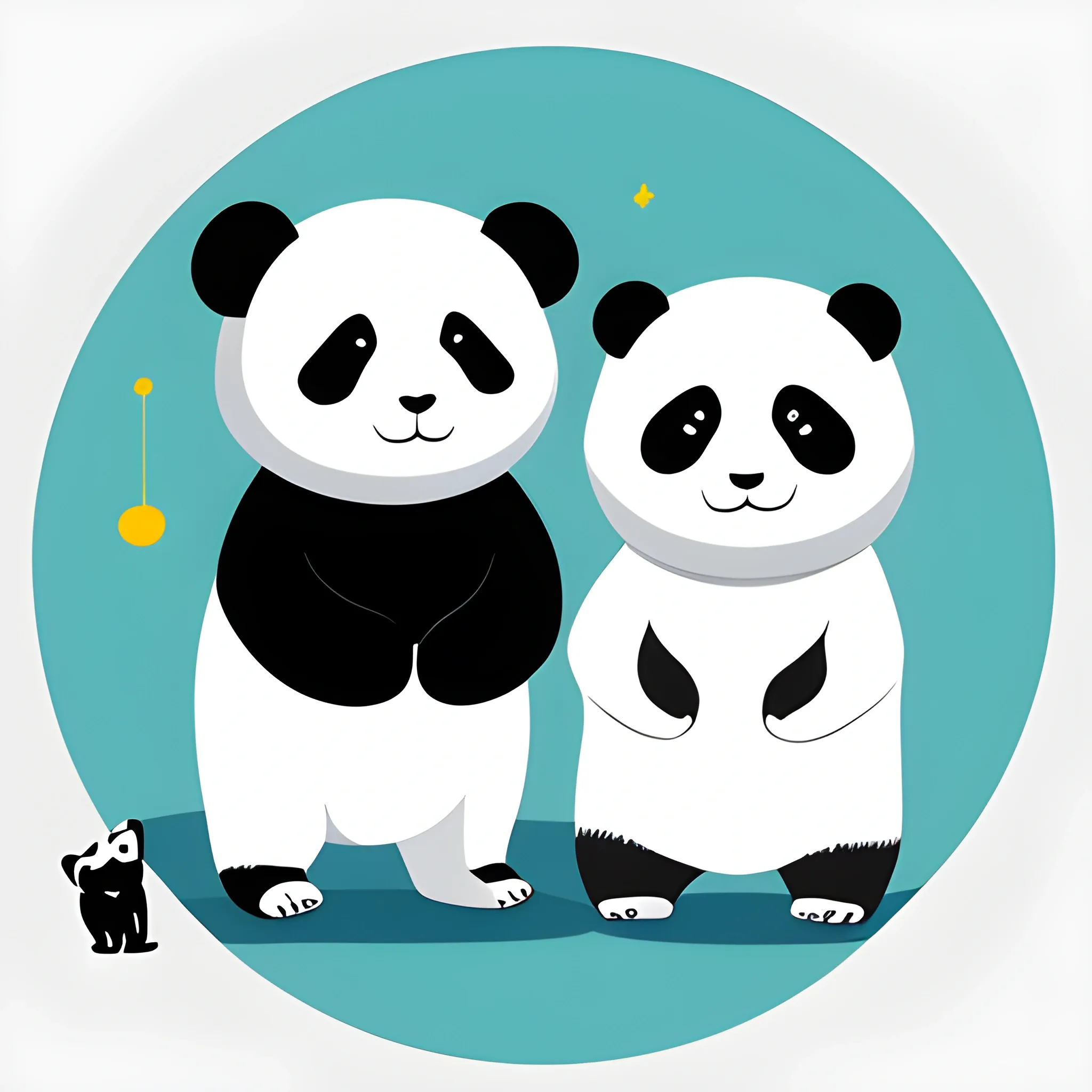 panda bear, polar bear and kitty on podcast, Cartoon