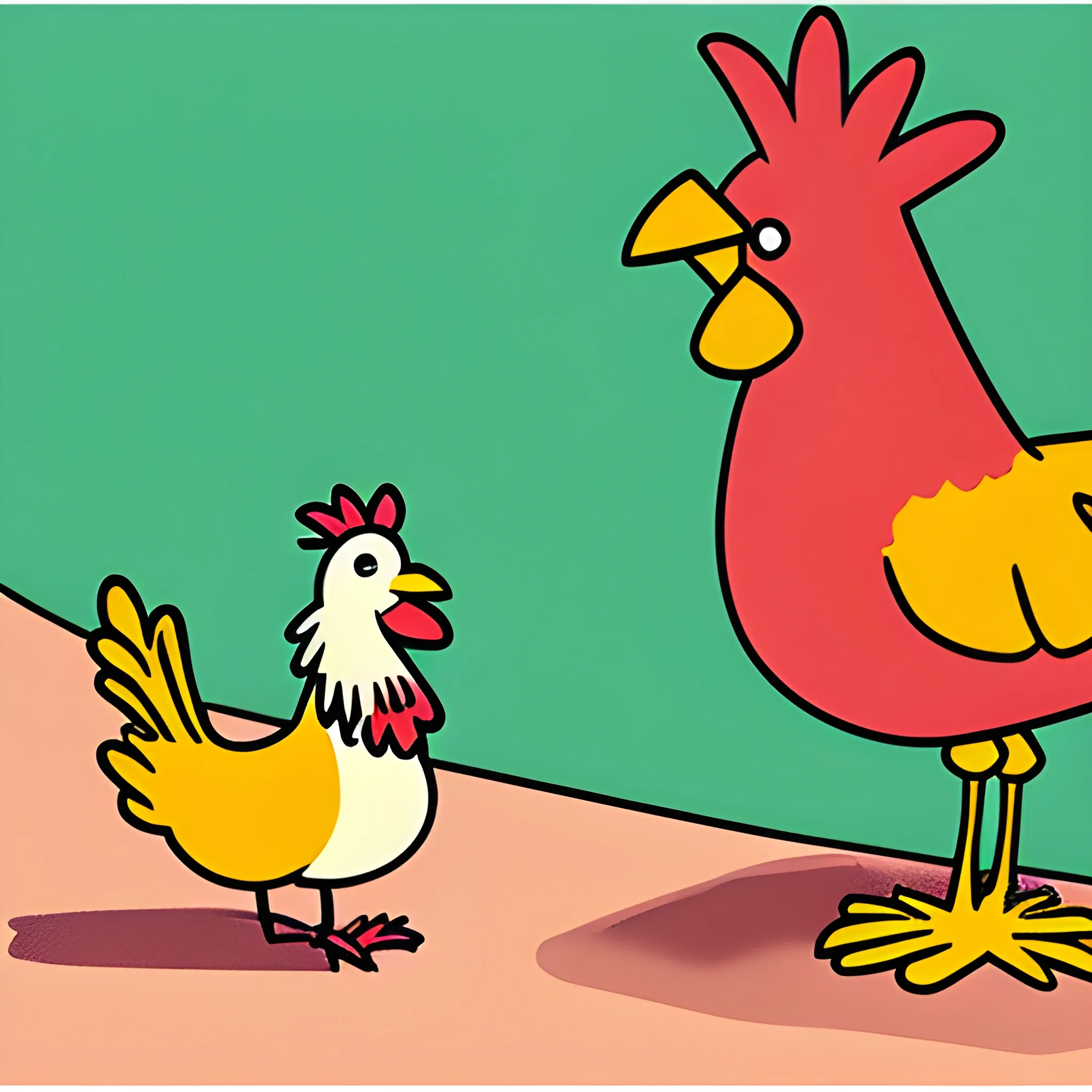 Un gallo, Cartoon