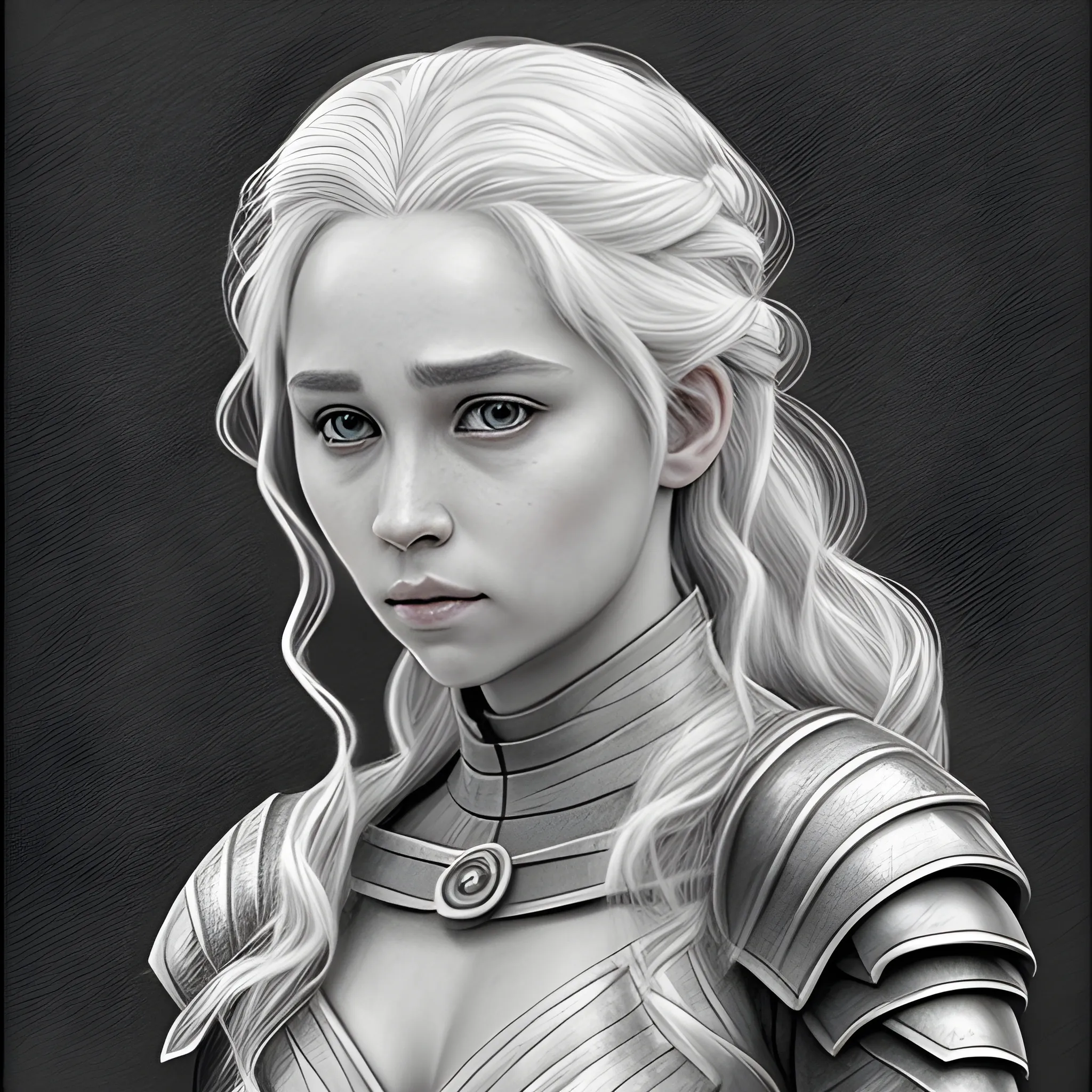 A Realistic Female Targaryen., Pencil Sketch