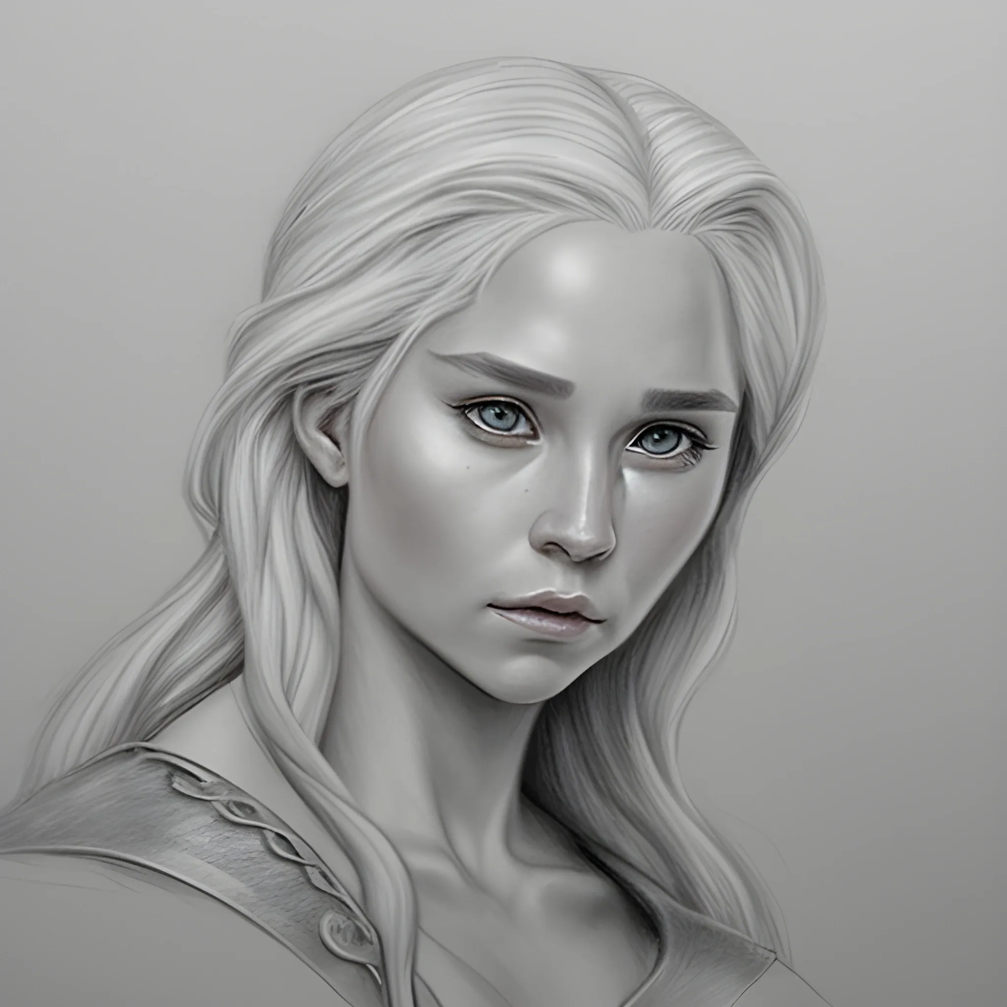 A Realistic Female Targaryen., Pencil Sketch