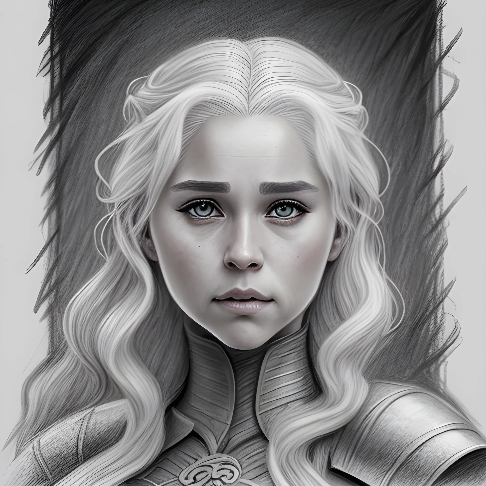 A Realistic Female Targaryen., Pencil Sketch