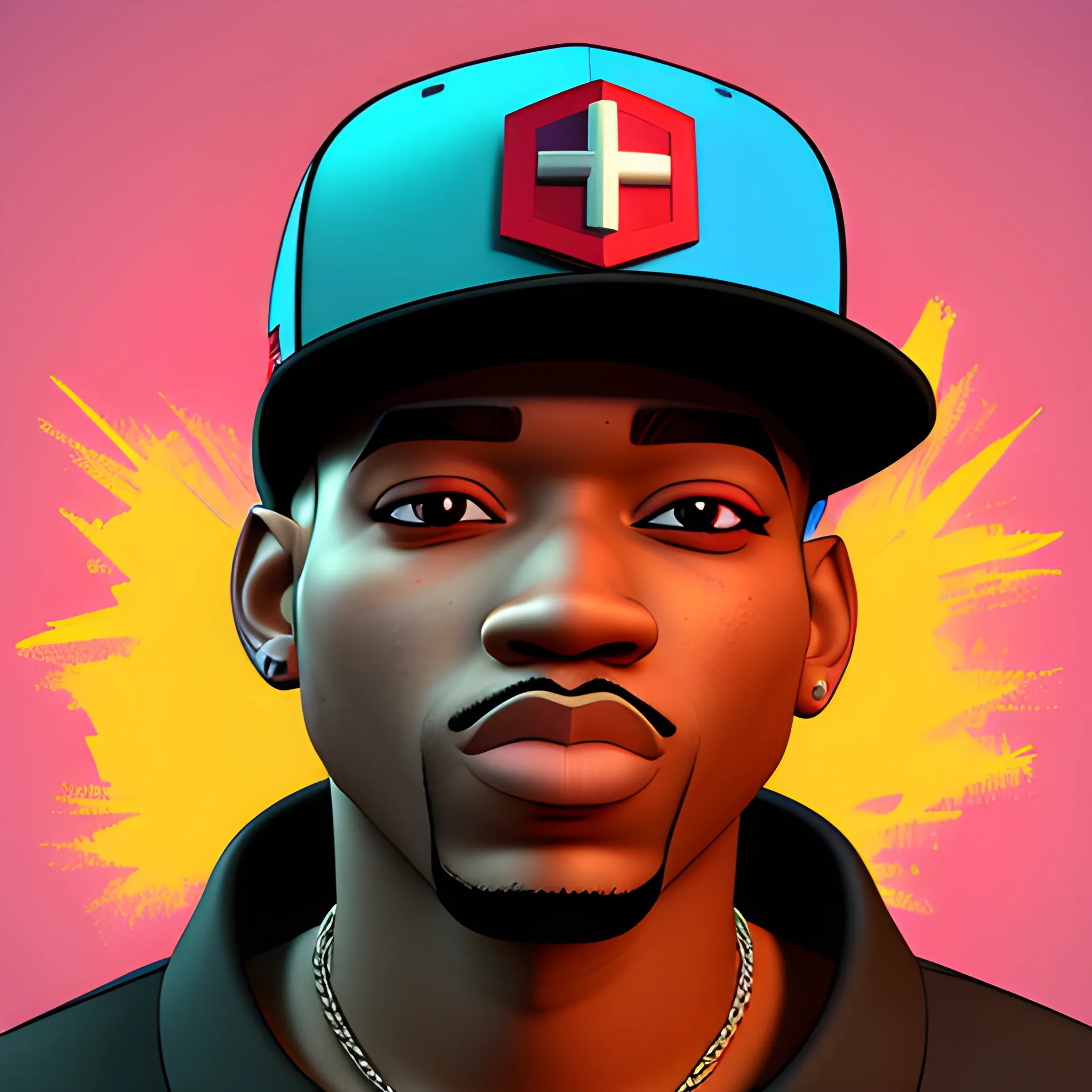 Detroit rapper, Cartoon, 3D