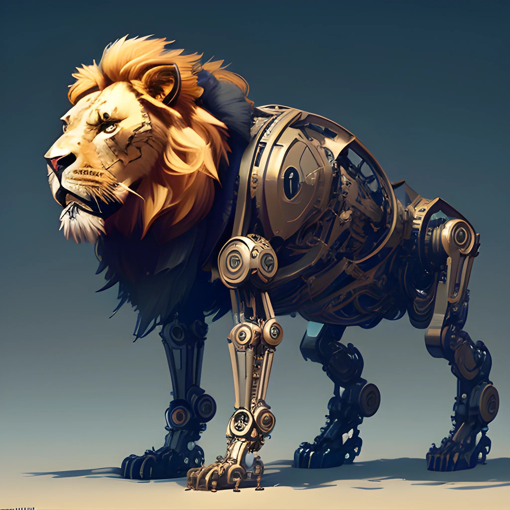 a mechanical robotic lion dishonored, concept art, intricate, detailed, dramatic, artstation, colorful
