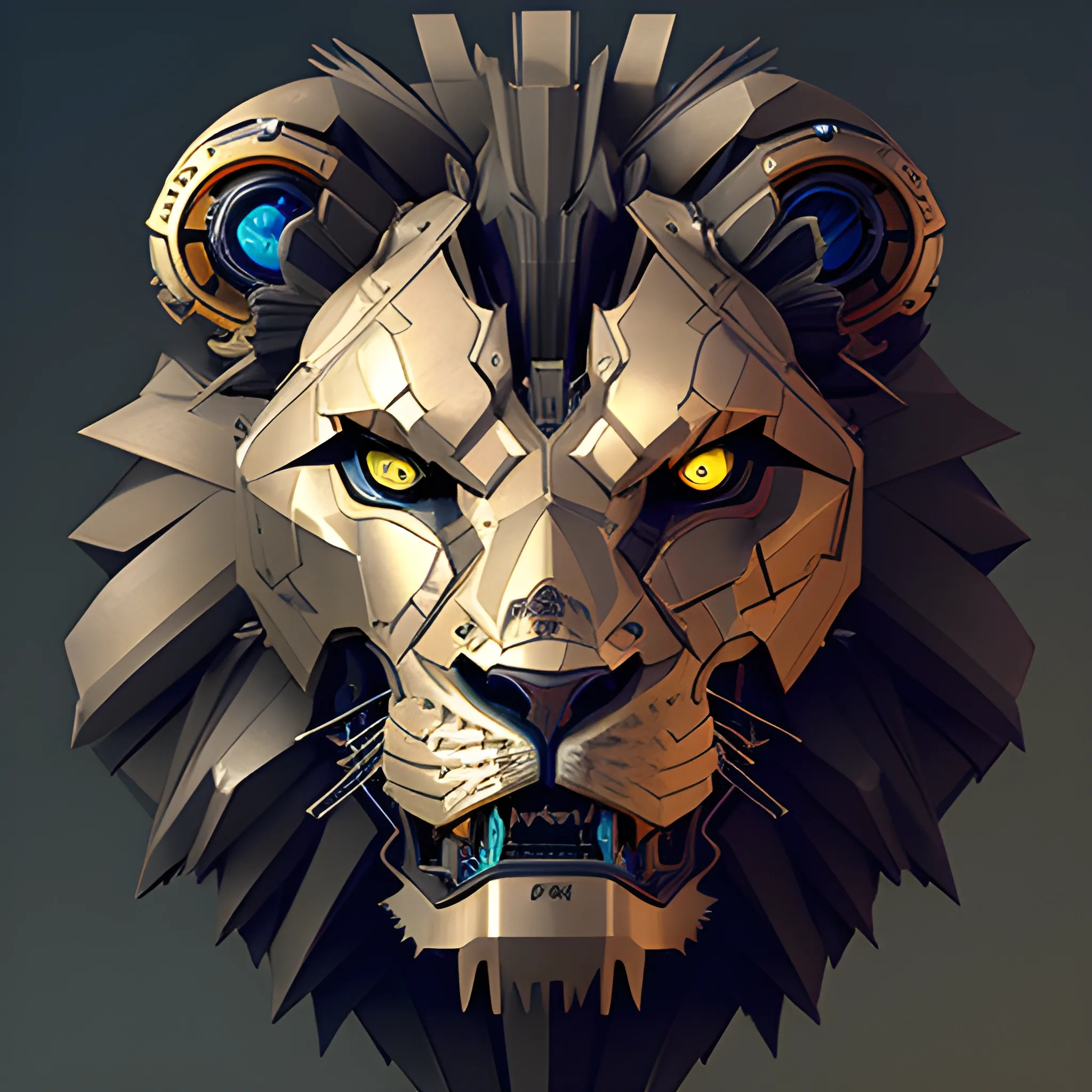 a fierce mechanical robotic lion head dishonored, concept art, intricate, detailed, dramatic, artstation, colorful
