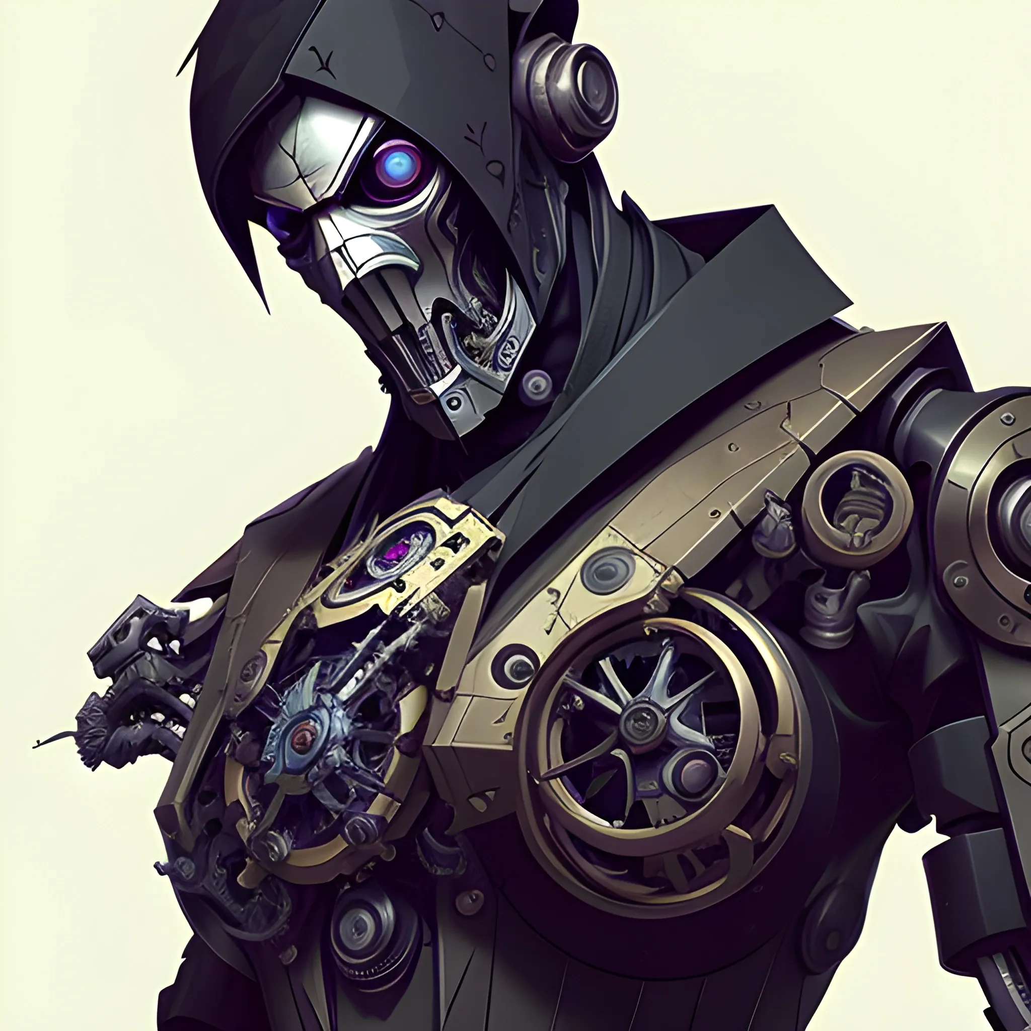 a fierce mechanical robotic gamer dishonored, concept art, intricate, detailed, dramatic, artstation, colorful
