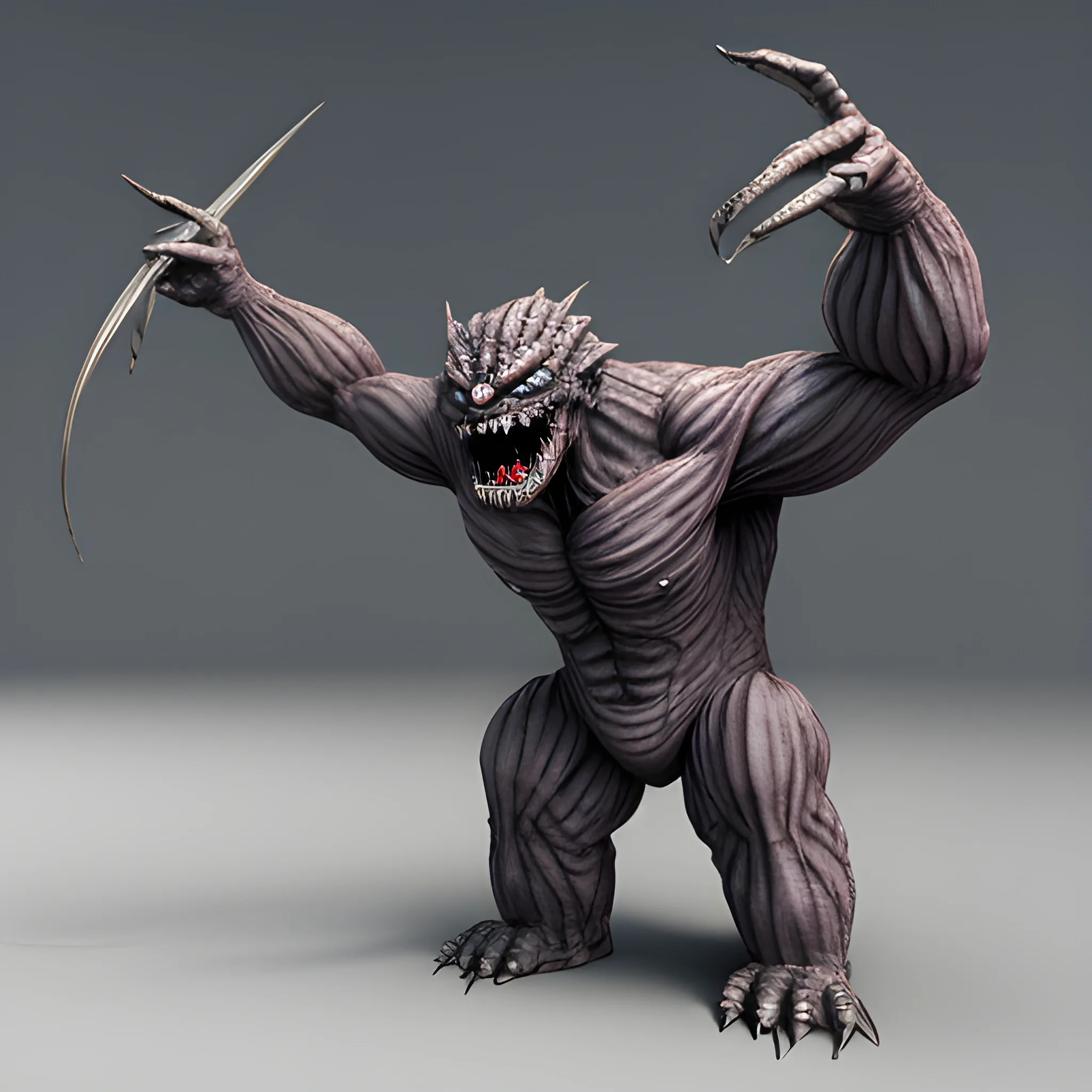 , 3D bad and super strong monster a like human
