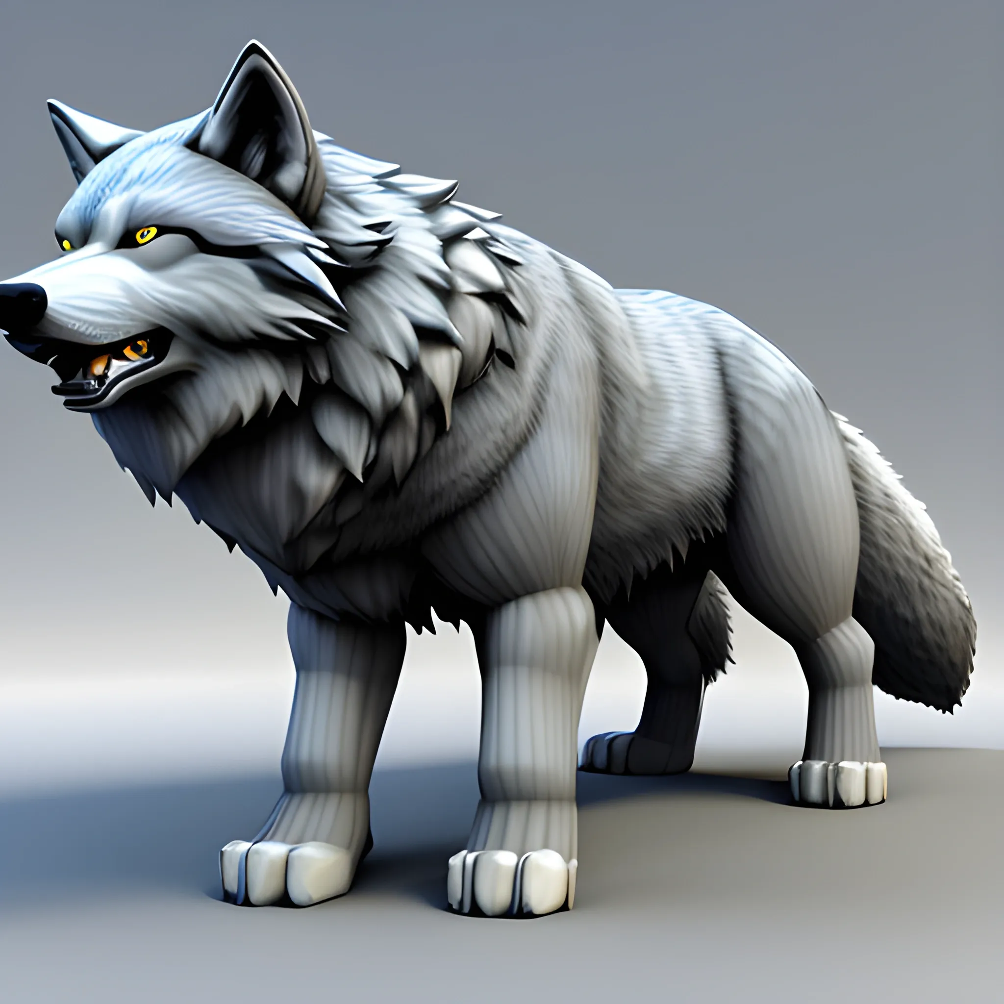 huge wolf terrible , 3D - Arthub.ai