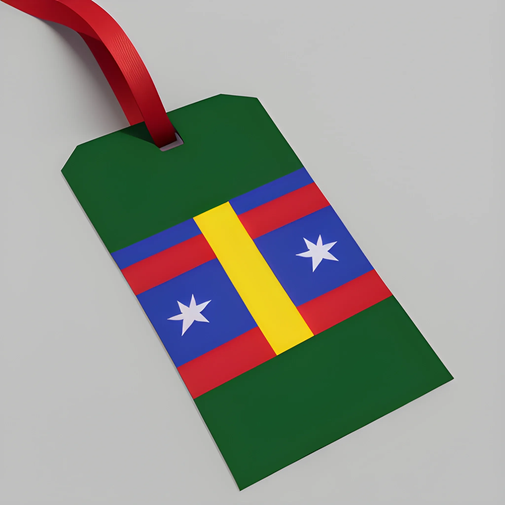 , 3D purchase tag wrapped in the flag of Bolivia