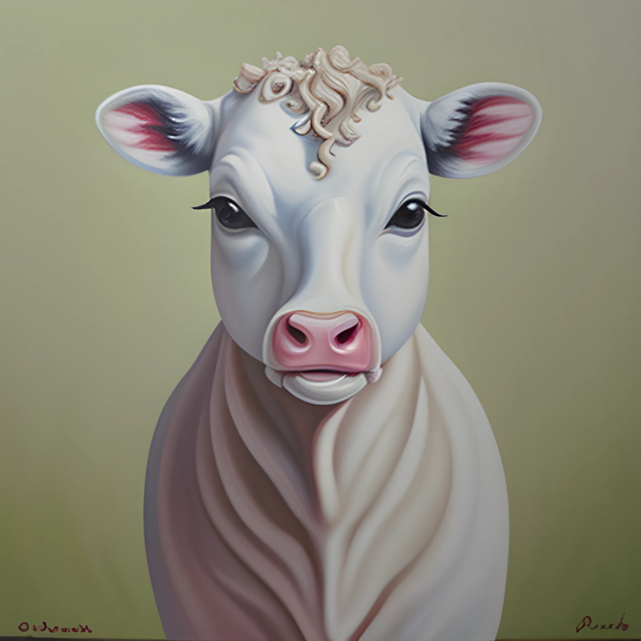 proceso de descremado de la leche, Oil Painting