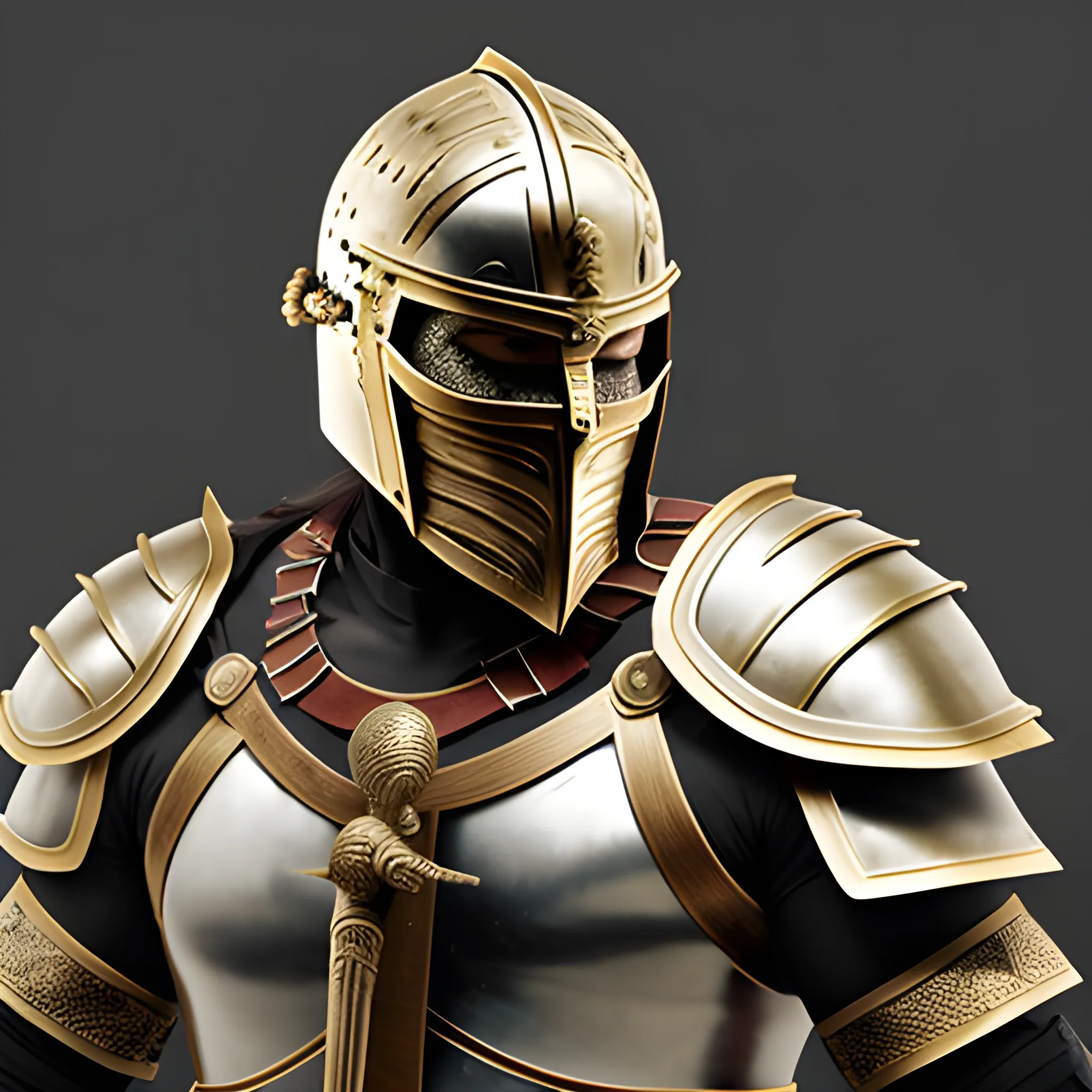 Gladiator getup, Roman gladiator helmet and armor, trident and net, gladiatorial combat, Scorpion, Mortal Kombat