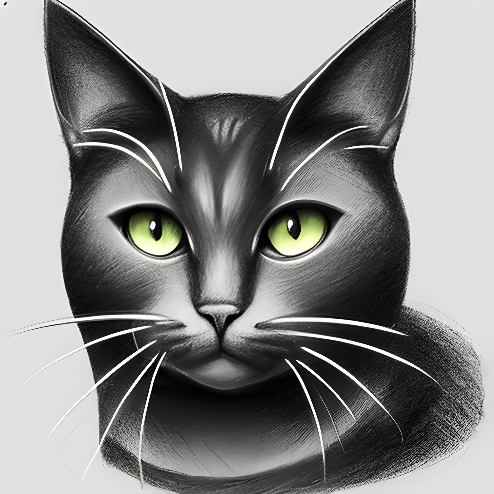 gato negro, , Pencil Sketch