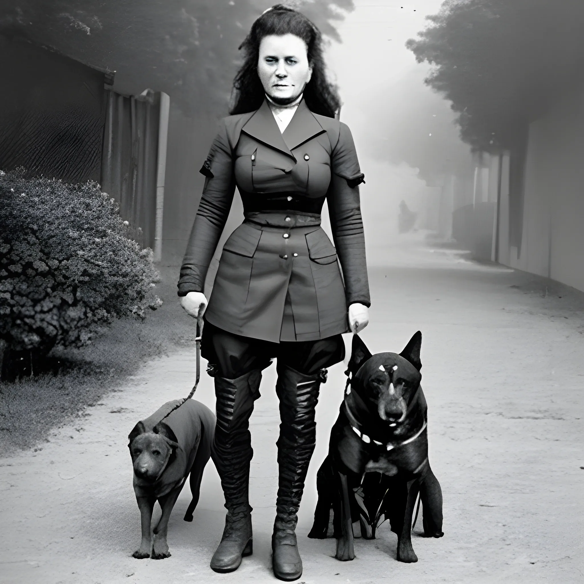 a badass lady with a dog