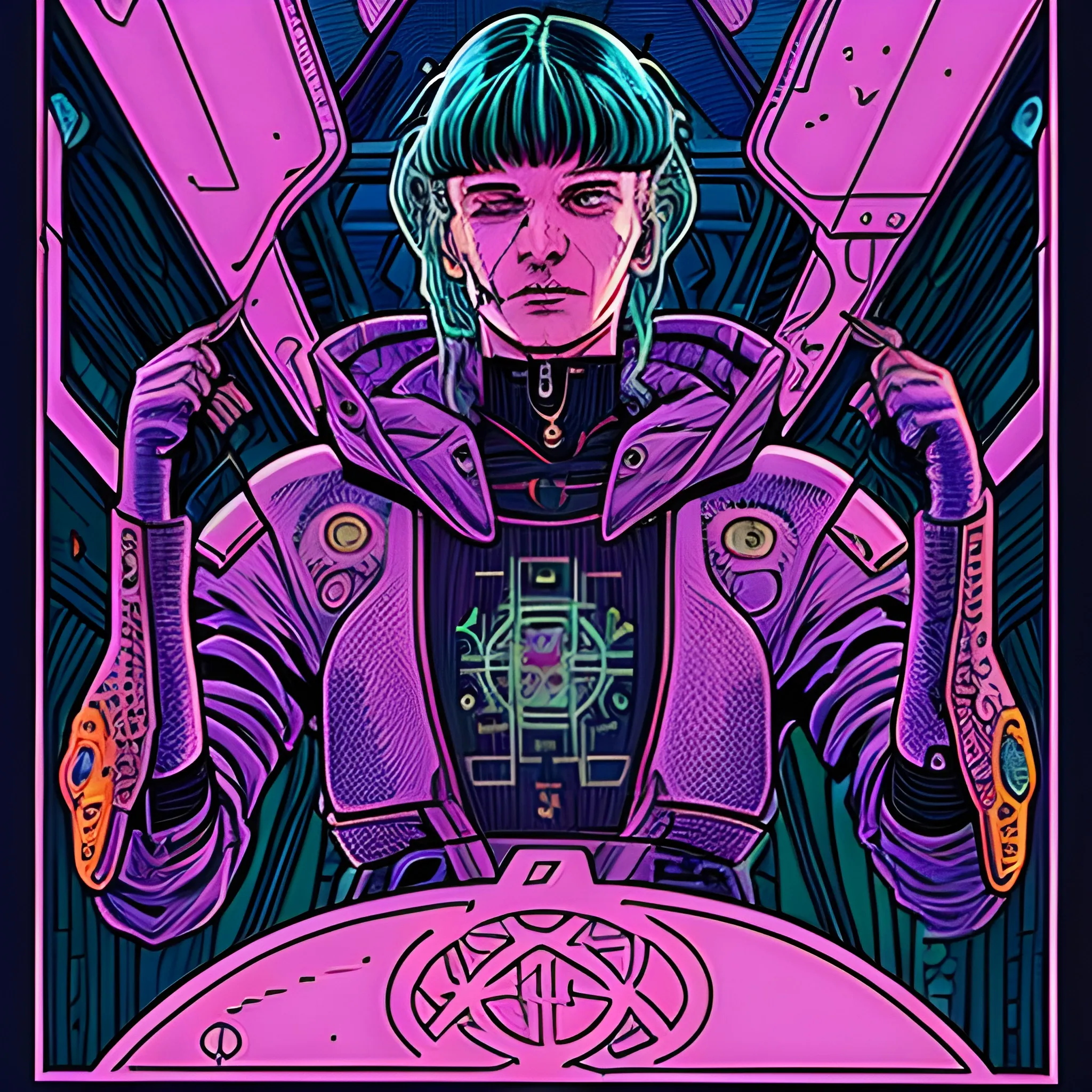 CYBERPUNK SIGIL COMIC STYLE, MOEBIUS ART, HIPEREALISM