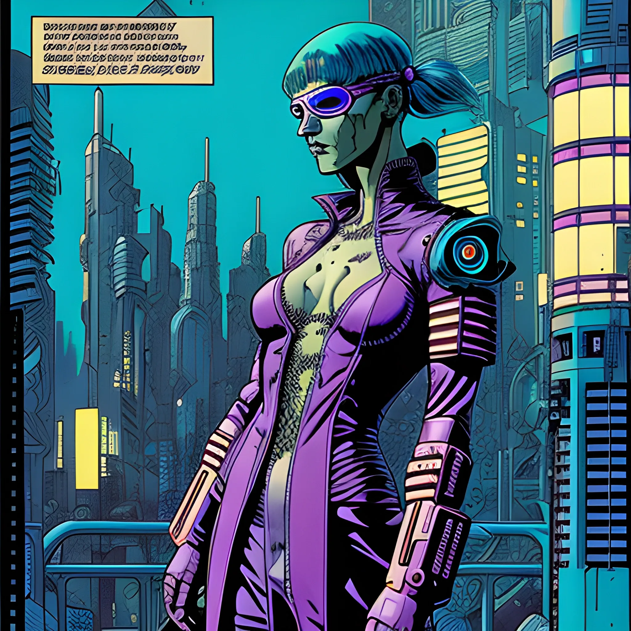 CYBERPUNK ORACLE COMIC STYLE, MOEBIUS ART, HIPEREALISM