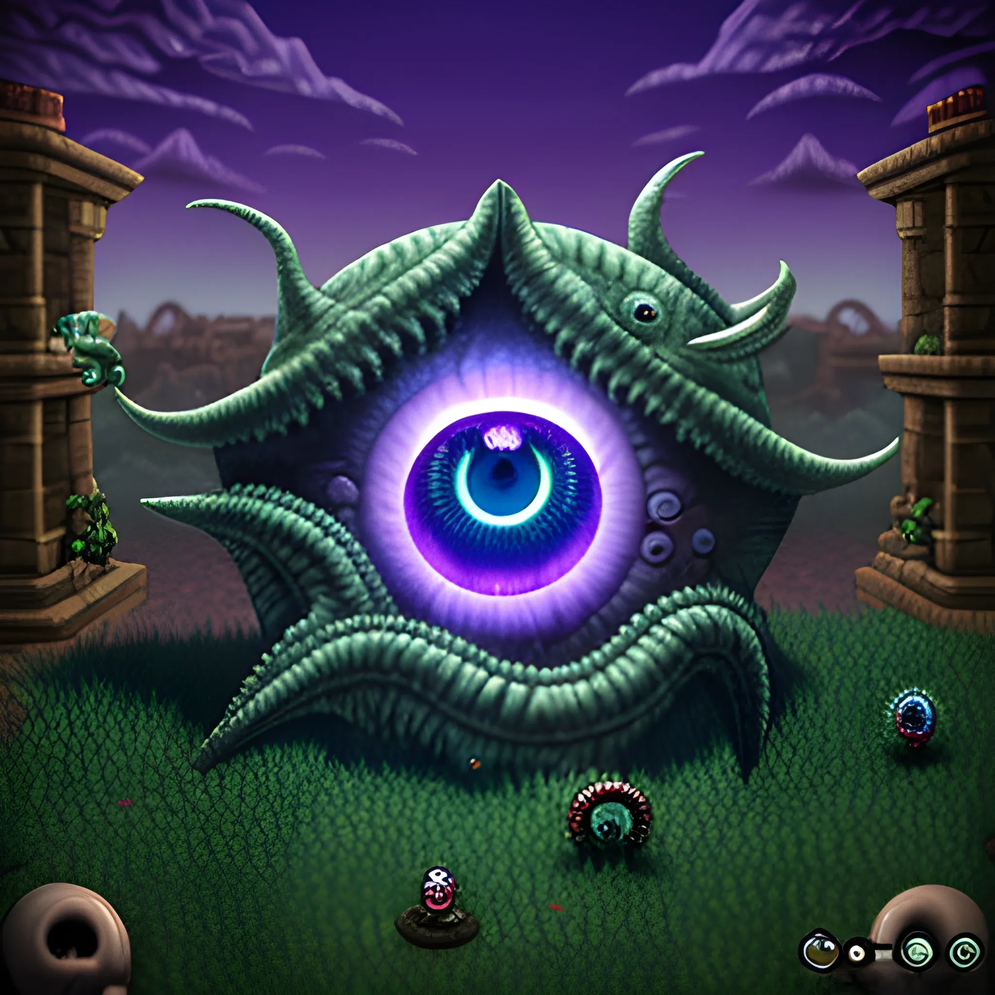 terraria, eye of cthulhu, 3D, 