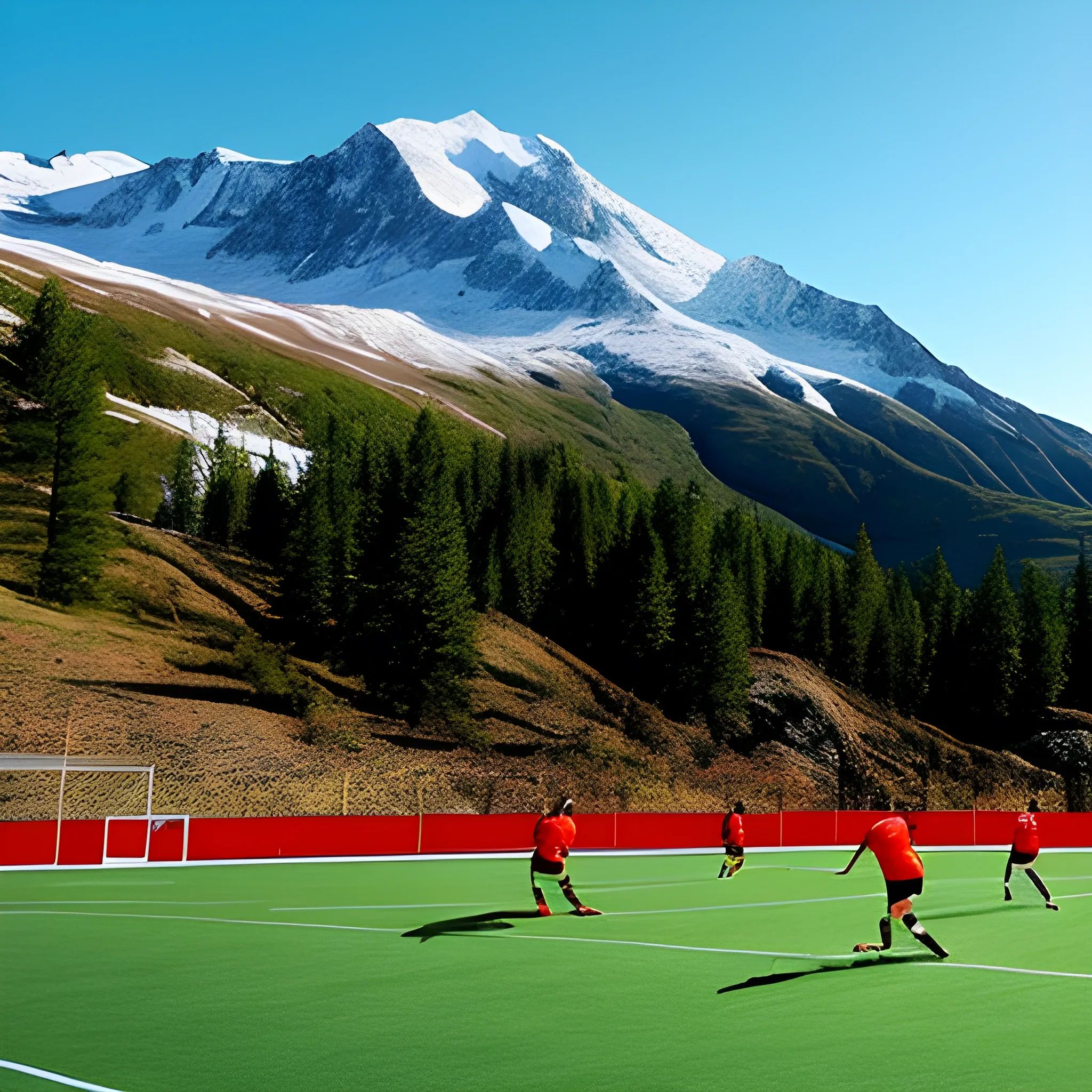 childrens playing football on mountains