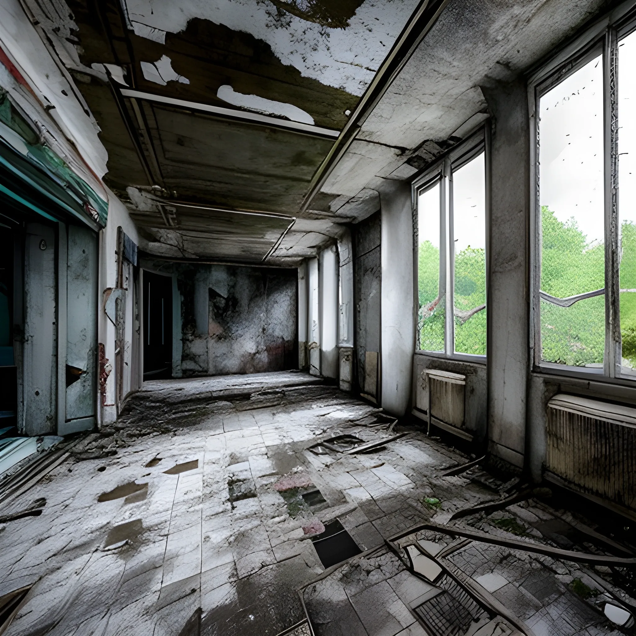 vue de l'interieure d'une Très ancienne cité alien abandonnée  