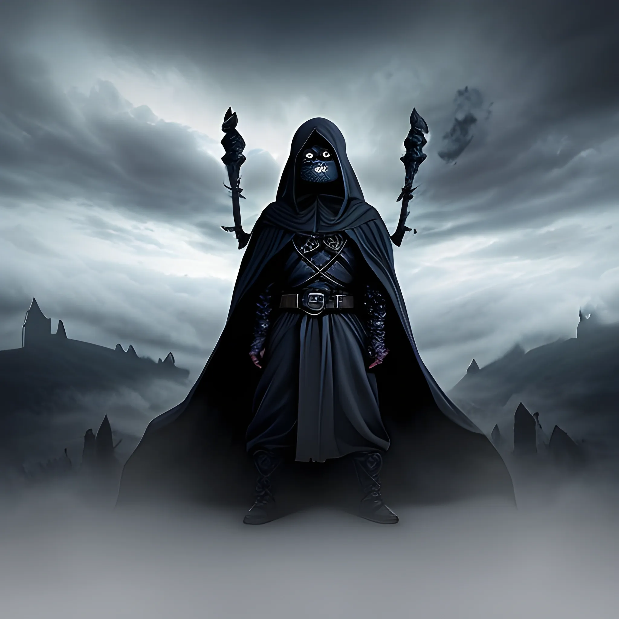 minion of darkness, dark clouds, shrouds, mist, dark cloud with eyes.