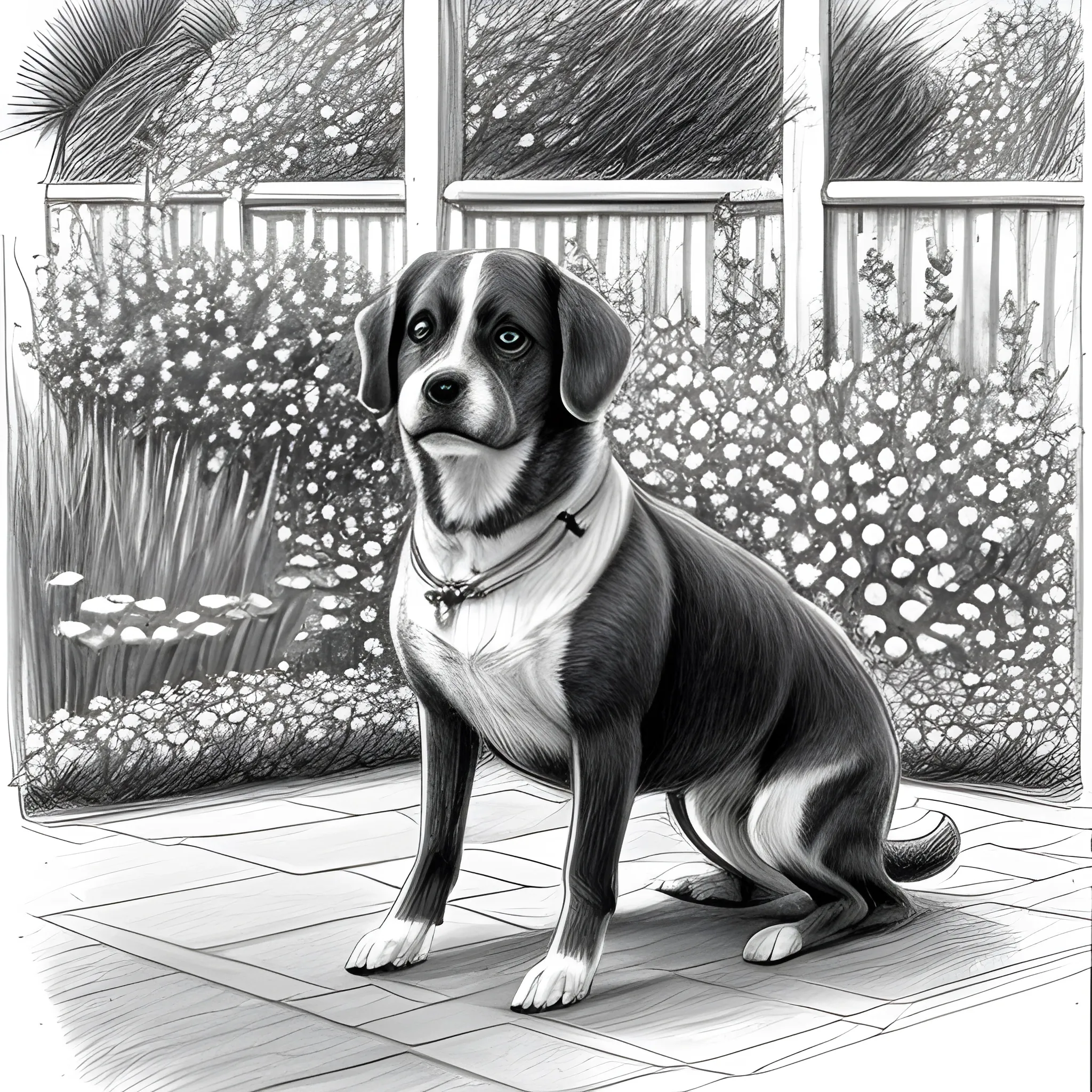 dog in garden

, Pencil Sketch