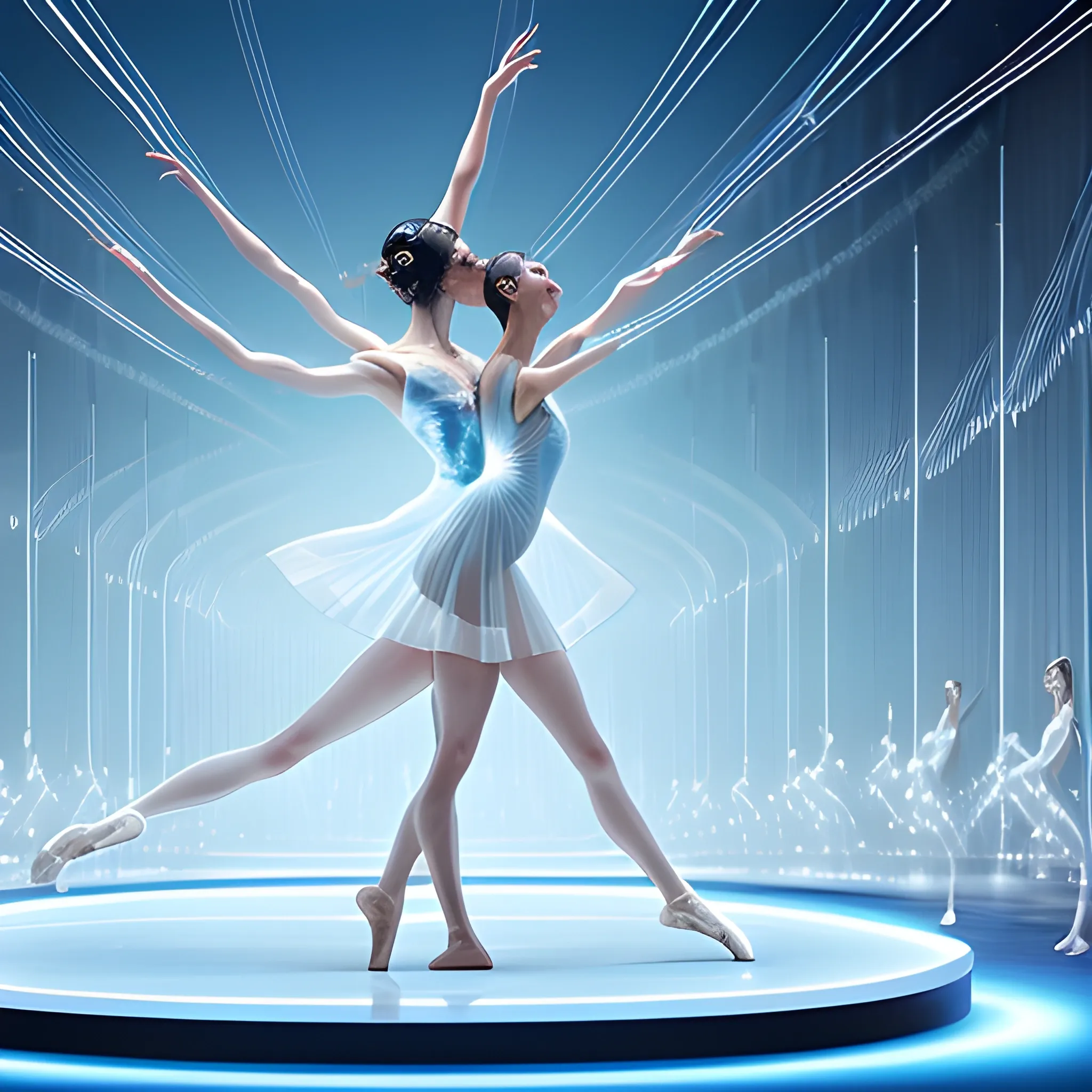 A serene ballet of classical and quantum bits unfolds on a stage of silicon and superconductors. Delicate, flowing lines of electrons and photons pirouette around each other in a mesmerizing dance of information and energy. The stage is bathed in the cool, blue light of binary codes, while the orchestra plays a symphony of 1s and 0s. The atmosphere is charged with anticipation and excitement as two worlds collide, elegantly merging precision and beauty in a harmonious balancing act