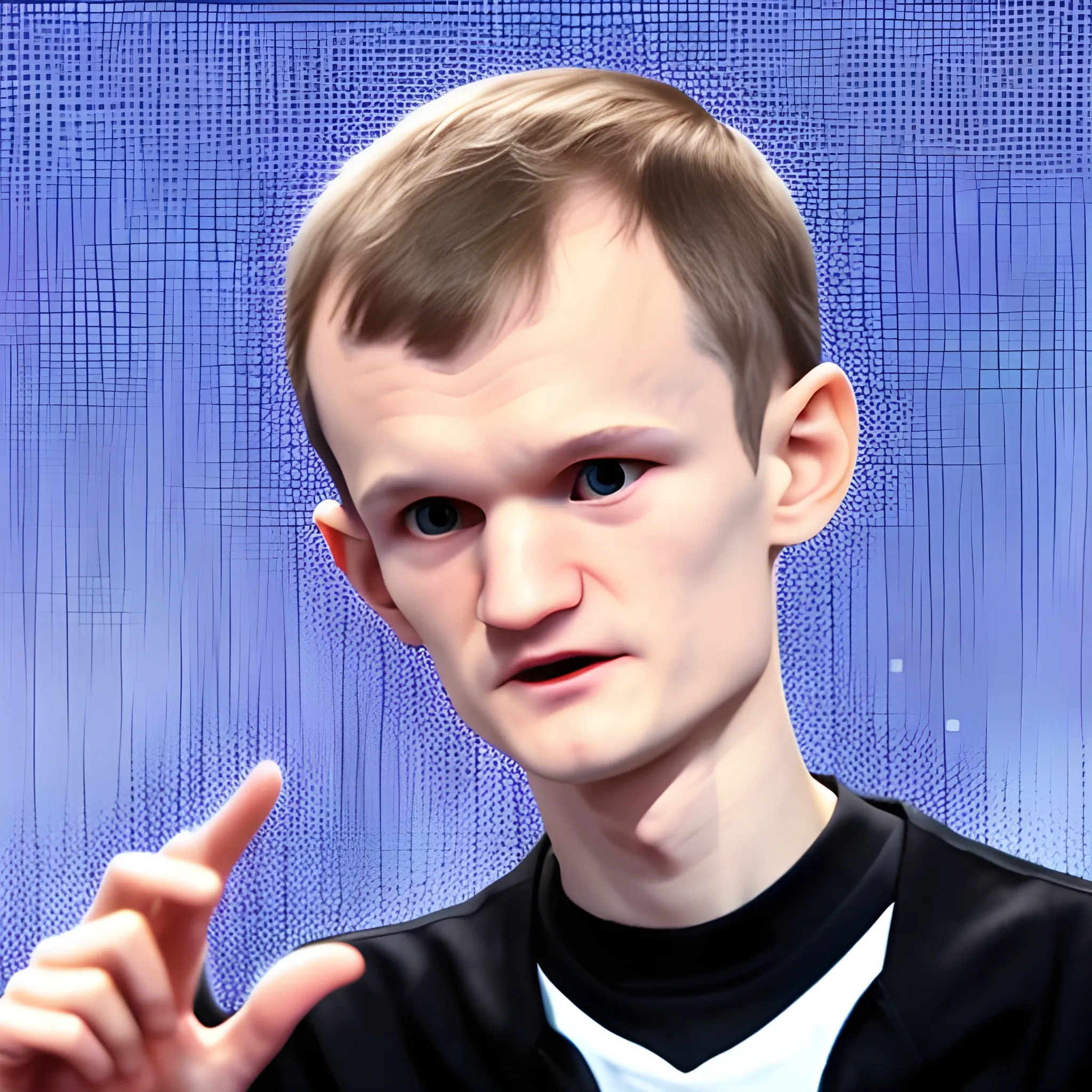 Vitalik Buterin pointed his hand to the side