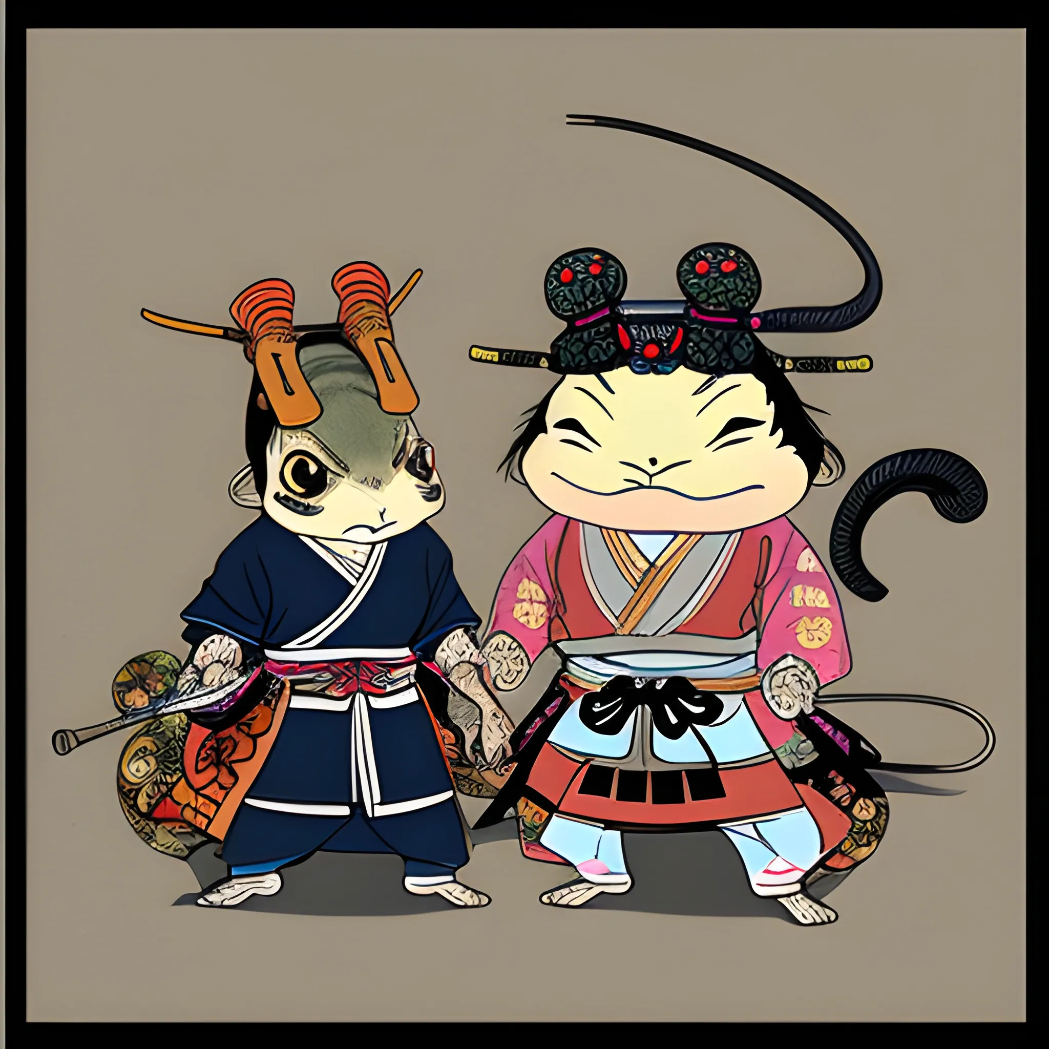 samurai toad fights yakuza rat, Trippy