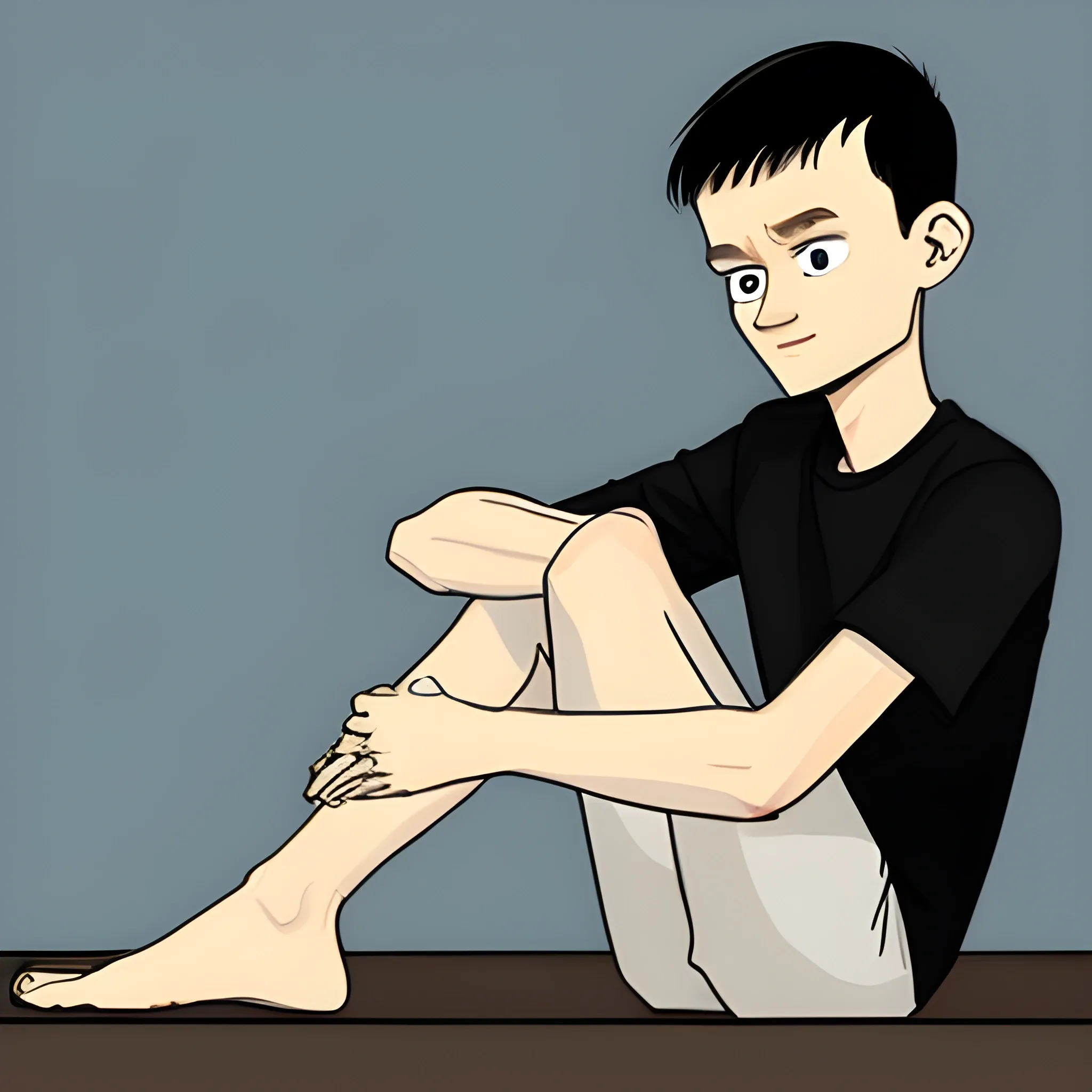 full body vitalik buterin sedang duduk di kursi, tangan menunjuk ke samping, Cartoon