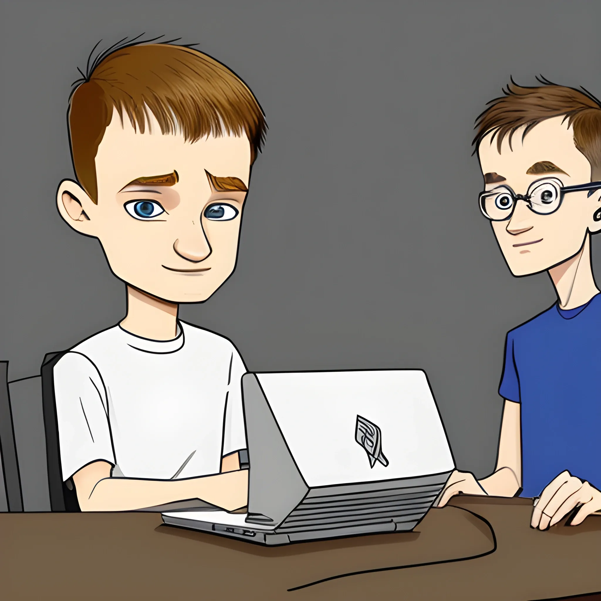 vitalik buterin sedang duduk di kursi, tangan menunjuk ke samping, Cartoon