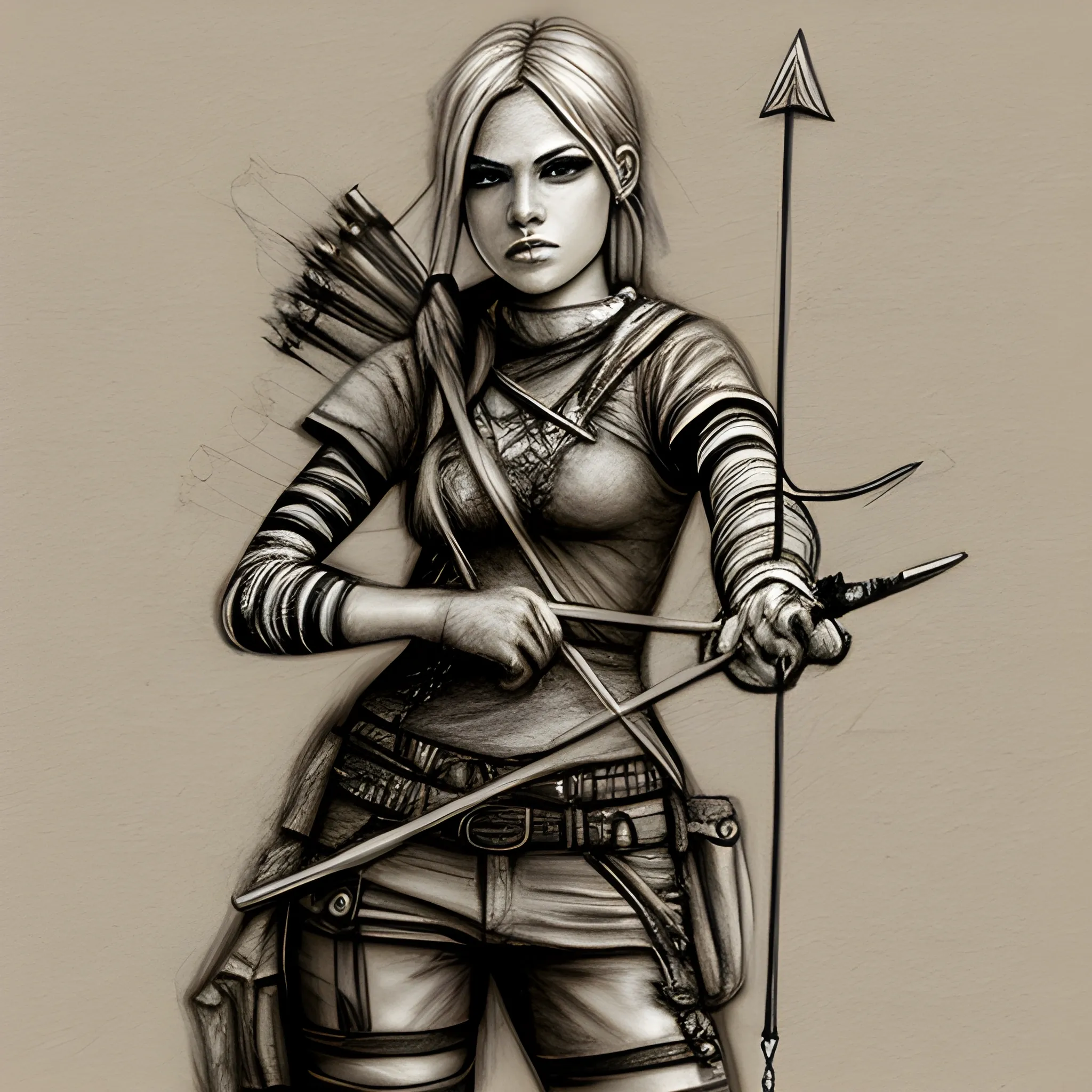 grunge lady archer
, Pencil Sketch