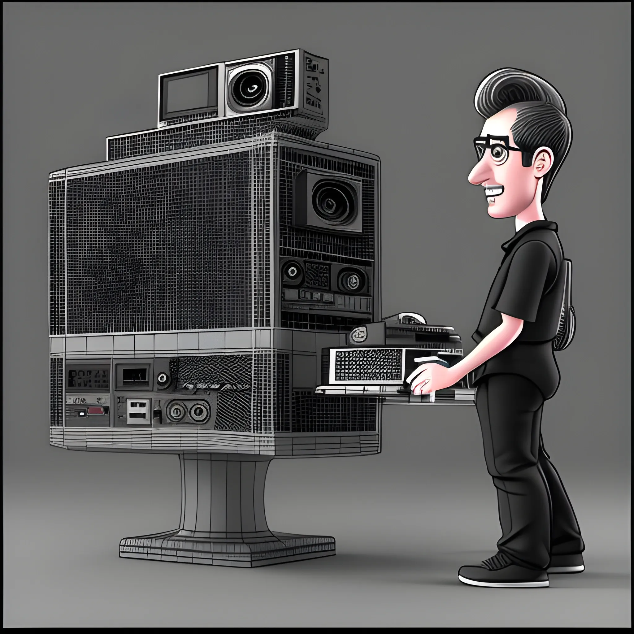 video operator, Cartoon, 3D