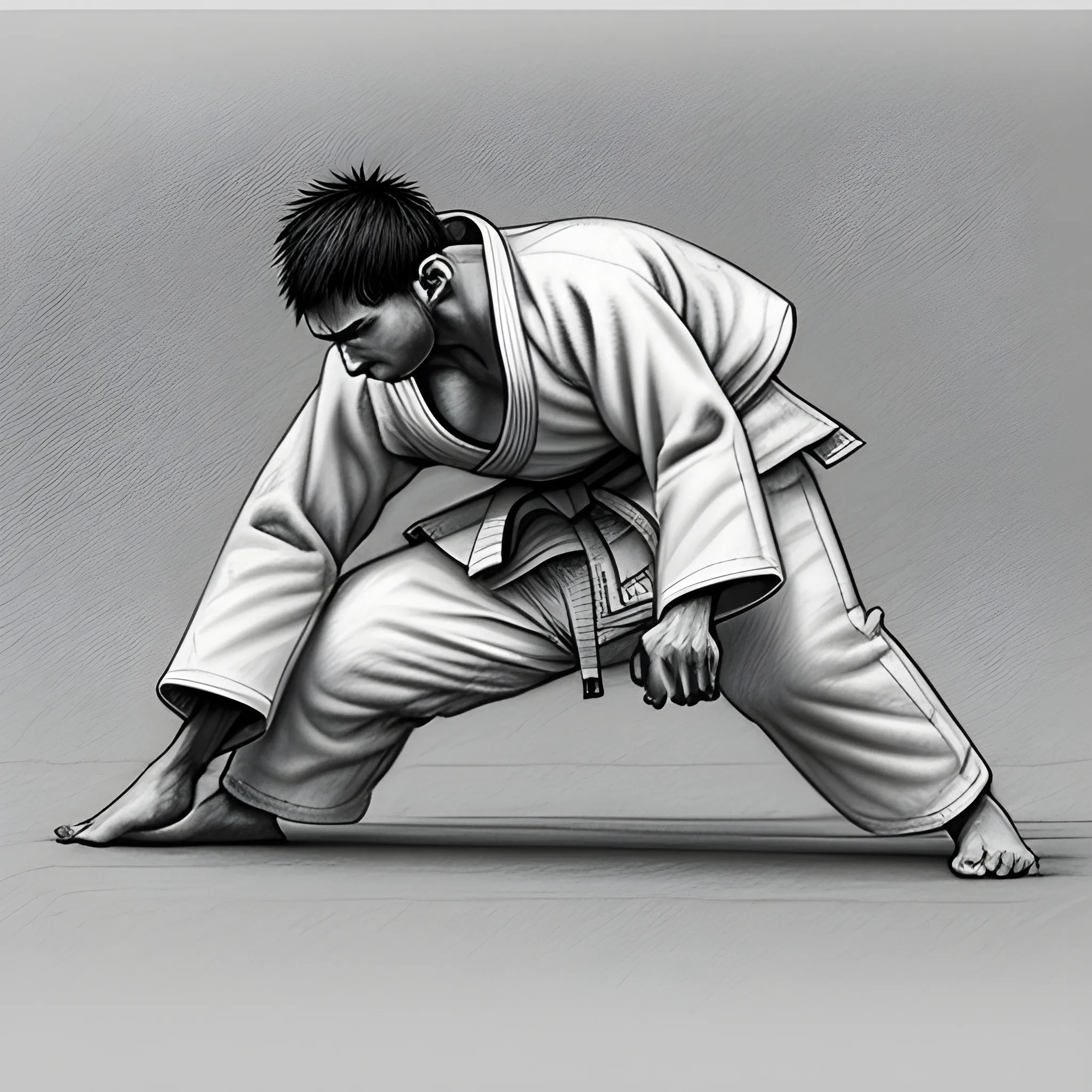 judo, Pencil Sketch