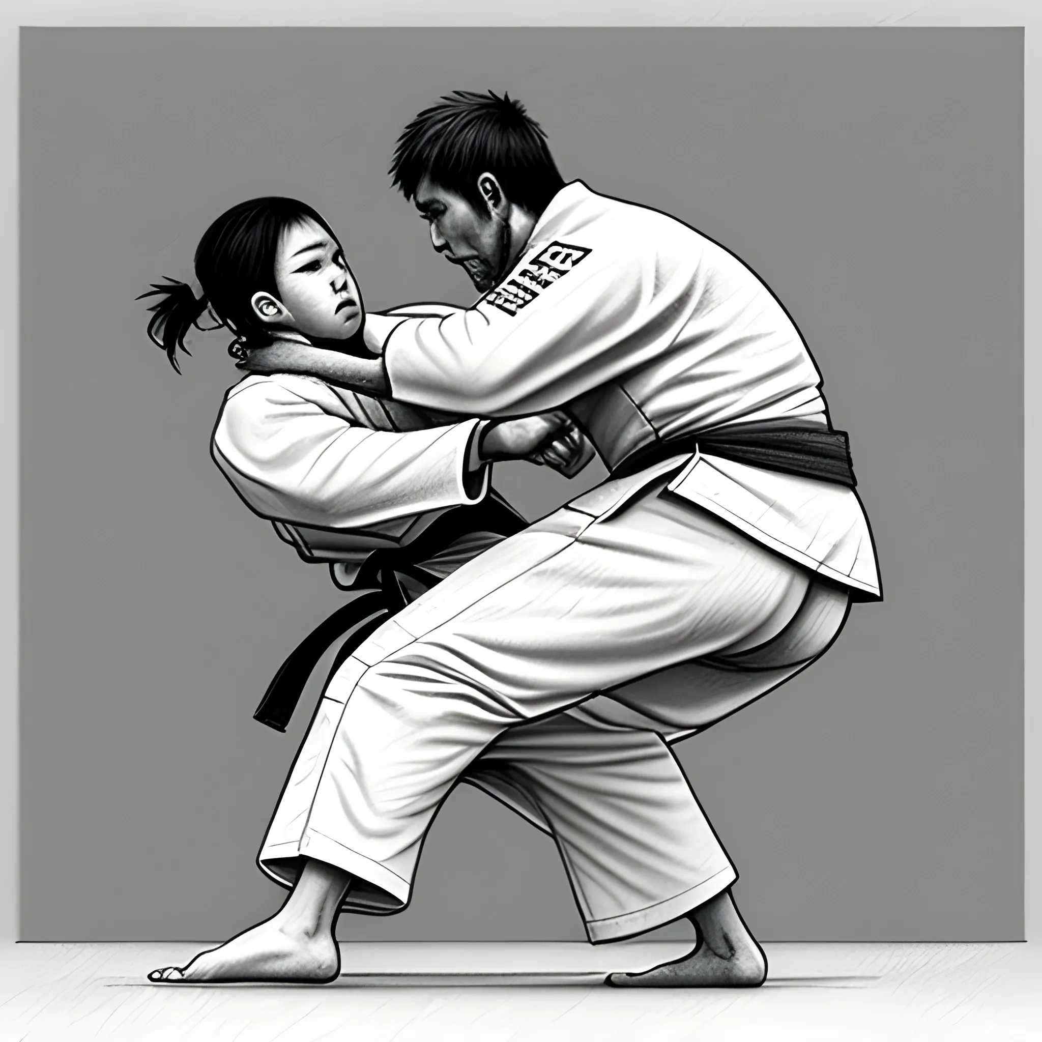 judo, Pencil Sketch