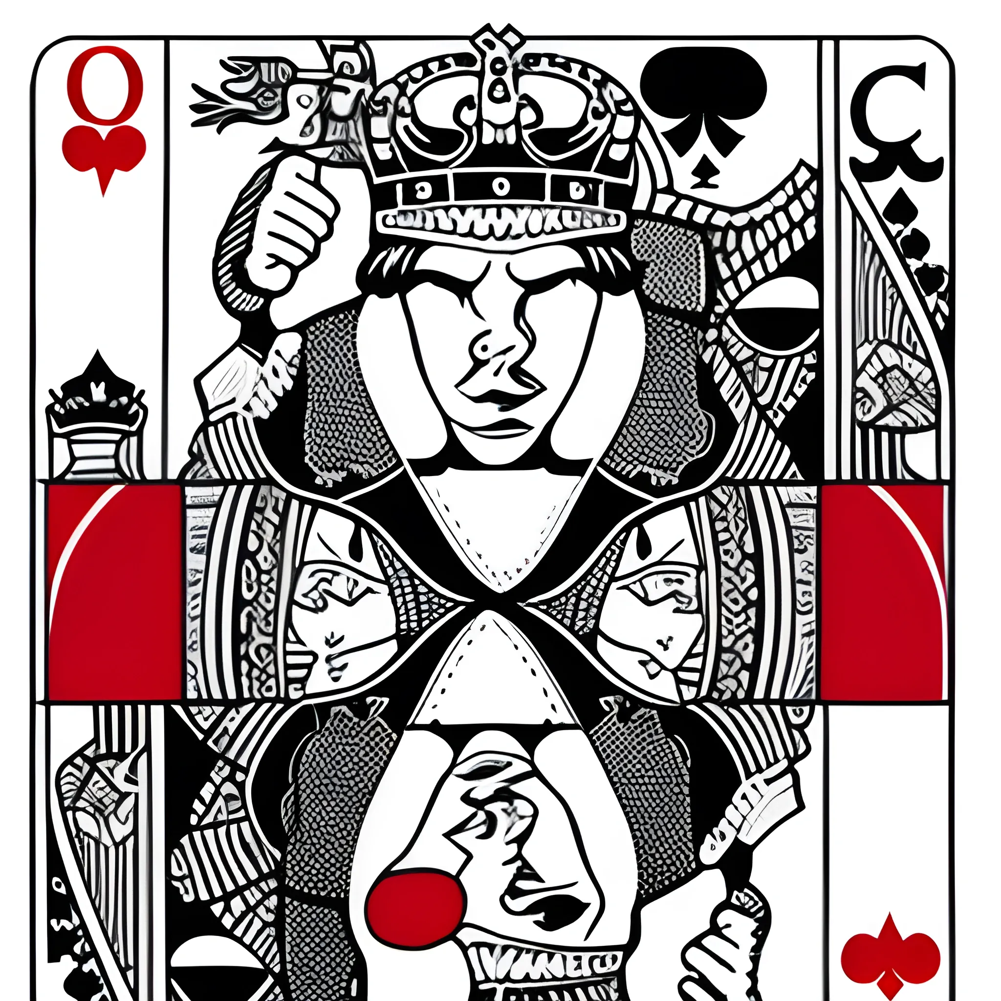 Fat playing card art, queen of clubs. morbidly obese, 500 pounds, classic