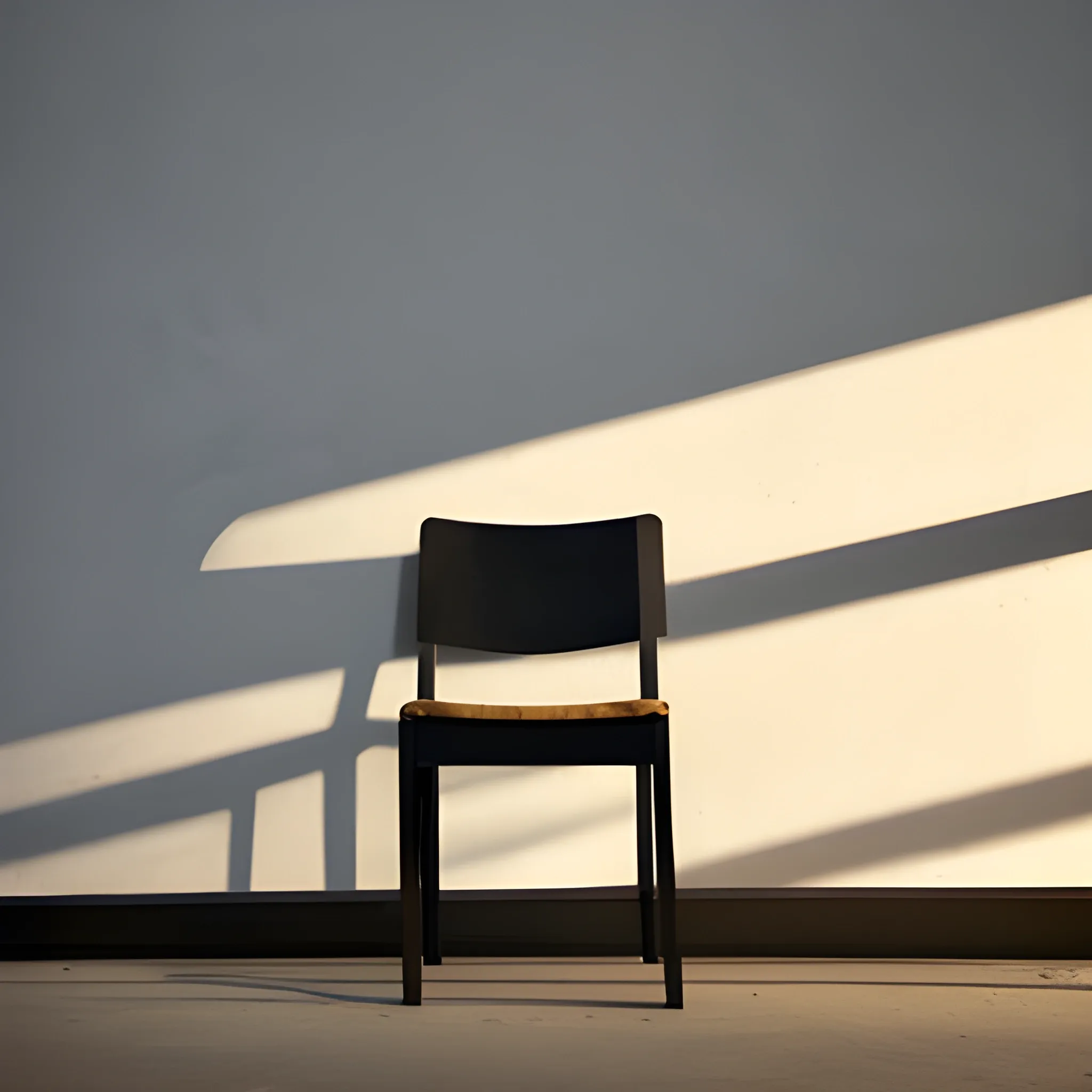 chair casting a shadow on a wall.
