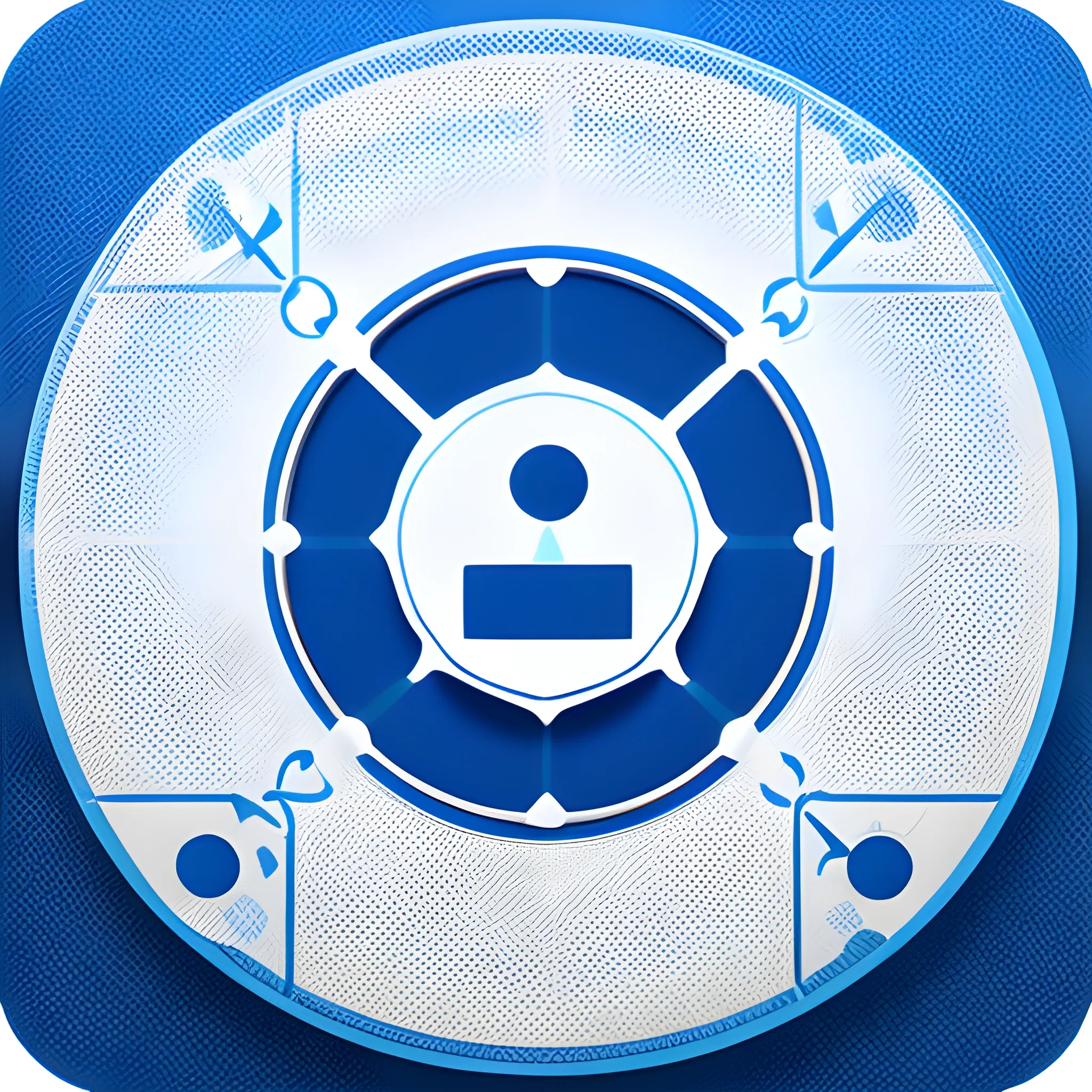 detection skill icon, blue and white, transparent